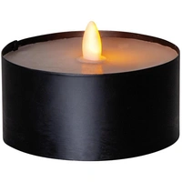 XXL LED Teelicht gelbe LED H: 7cm D: 10cm Batteriebetrieb Timer Outdoor schwarz XXL LED Teelicht gelbe LED H: 7cm D: 10cm Batteriebetrieb Timer Outdoor schwarz