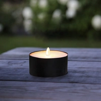 XXL LED Teelicht gelbe LED H: 7cm D: 10cm Batteriebetrieb Timer Outdoor schwarz XXL LED Teelicht gelbe LED H: 7cm D: 10cm Batteriebetrieb Timer Outdoor schwarz