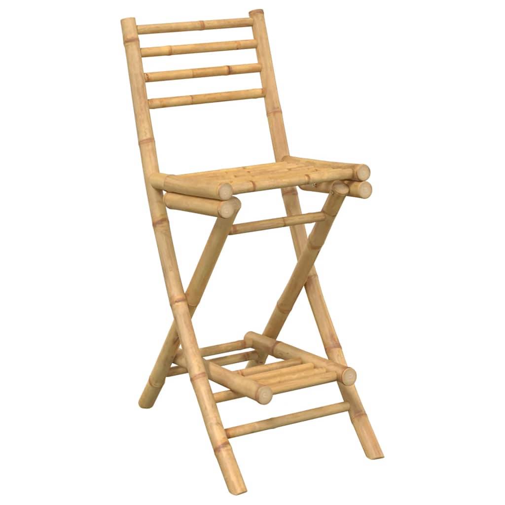 vidaXL Outdoor-Barhocker mit Fußstützen 2 Stk. Klappbar Bambus