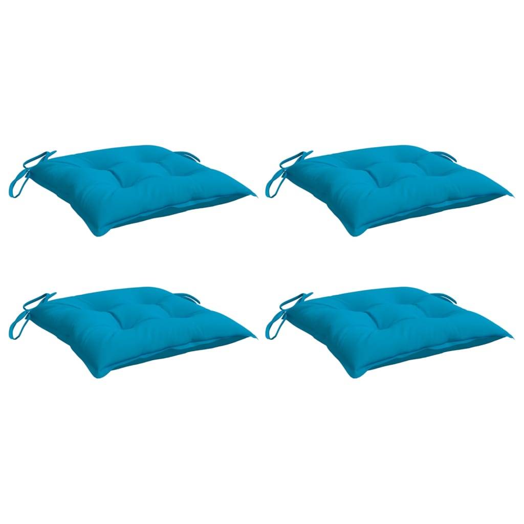 vidaXL Stuhlkissen 4 Stk. Hellblau 40x40x7 cm Oxford-Gewebe