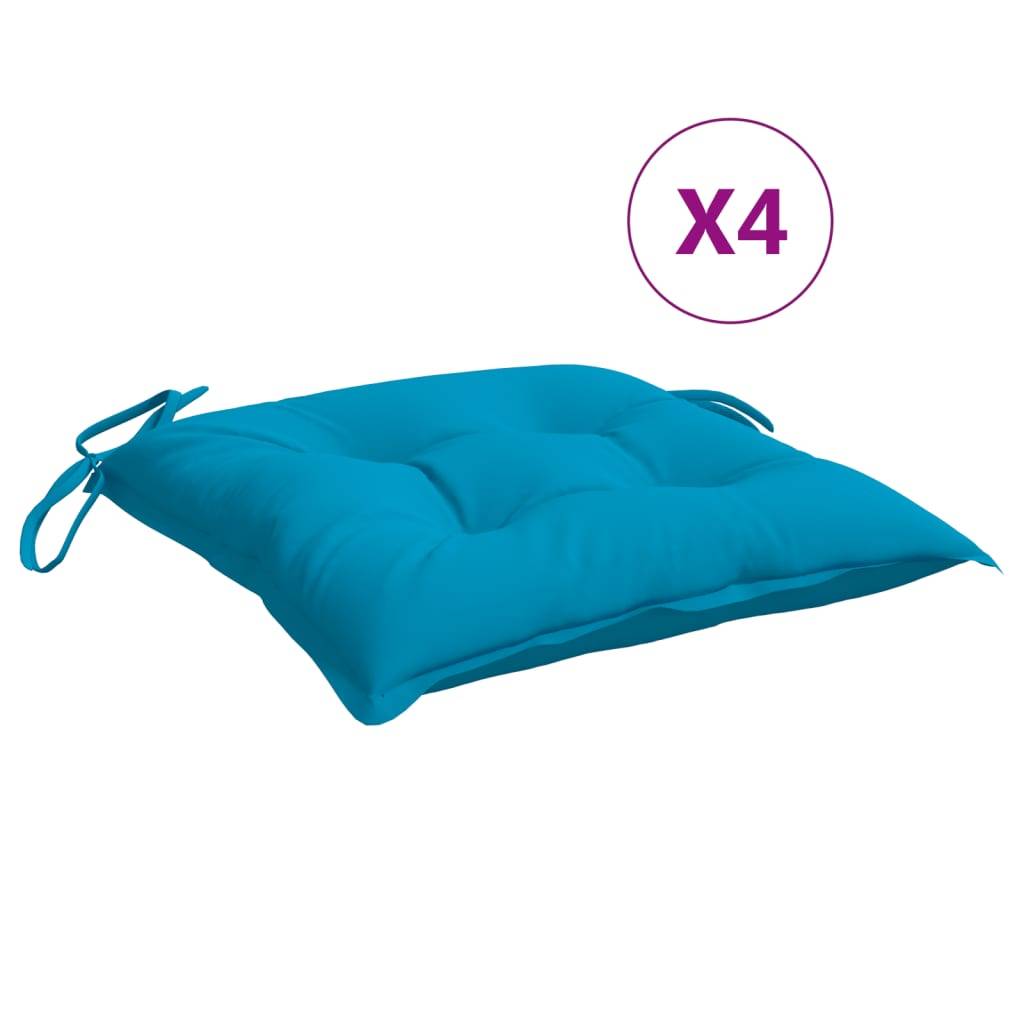 vidaXL Stuhlkissen 4 Stk. Hellblau 40x40x7 cm Oxford-Gewebe