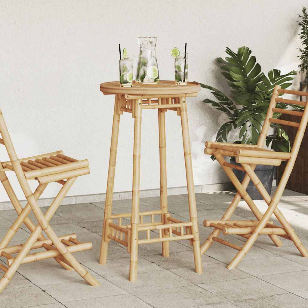 vidaXL Garten-Bartisch Rund Ø55x100 cm Bambus