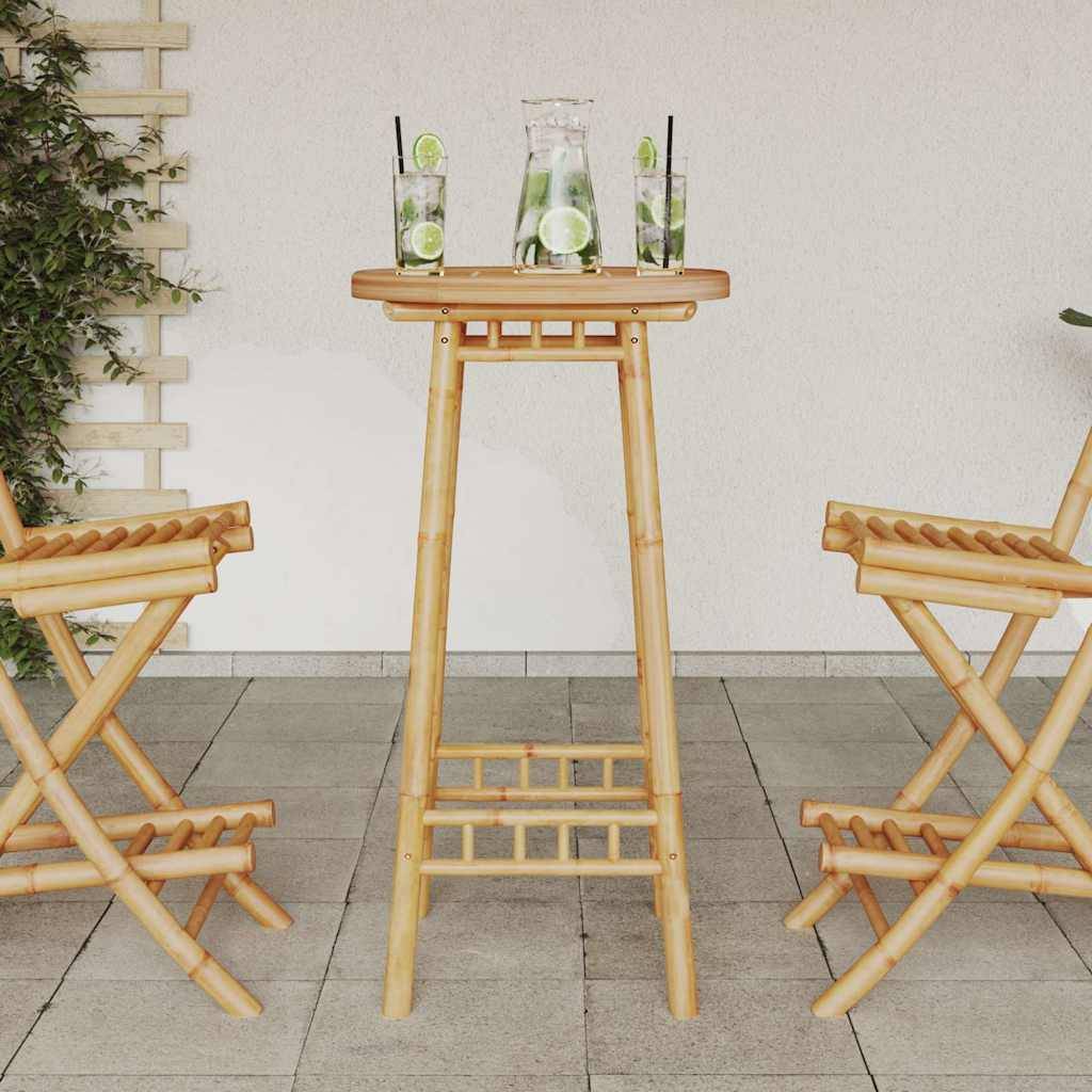 vidaXL Garten-Bartisch Rund Ø55x100 cm Bambus