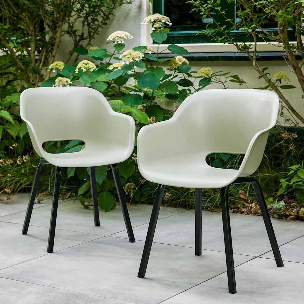 Keter Gartenstuhl mit Metallbeinen Noa 2 Stk. Silber-Salbei