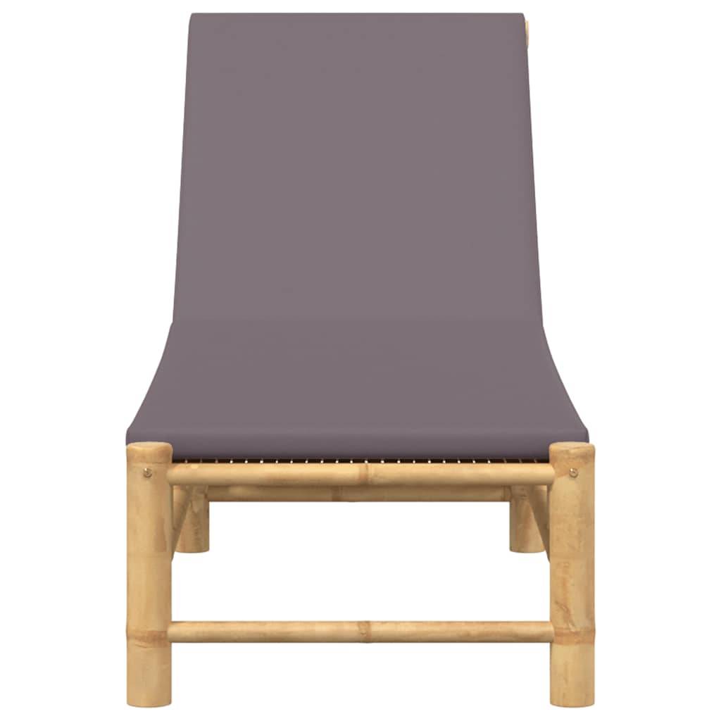 vidaXL Sonnenliege mit Auflage 55x199x30 cm Bambus