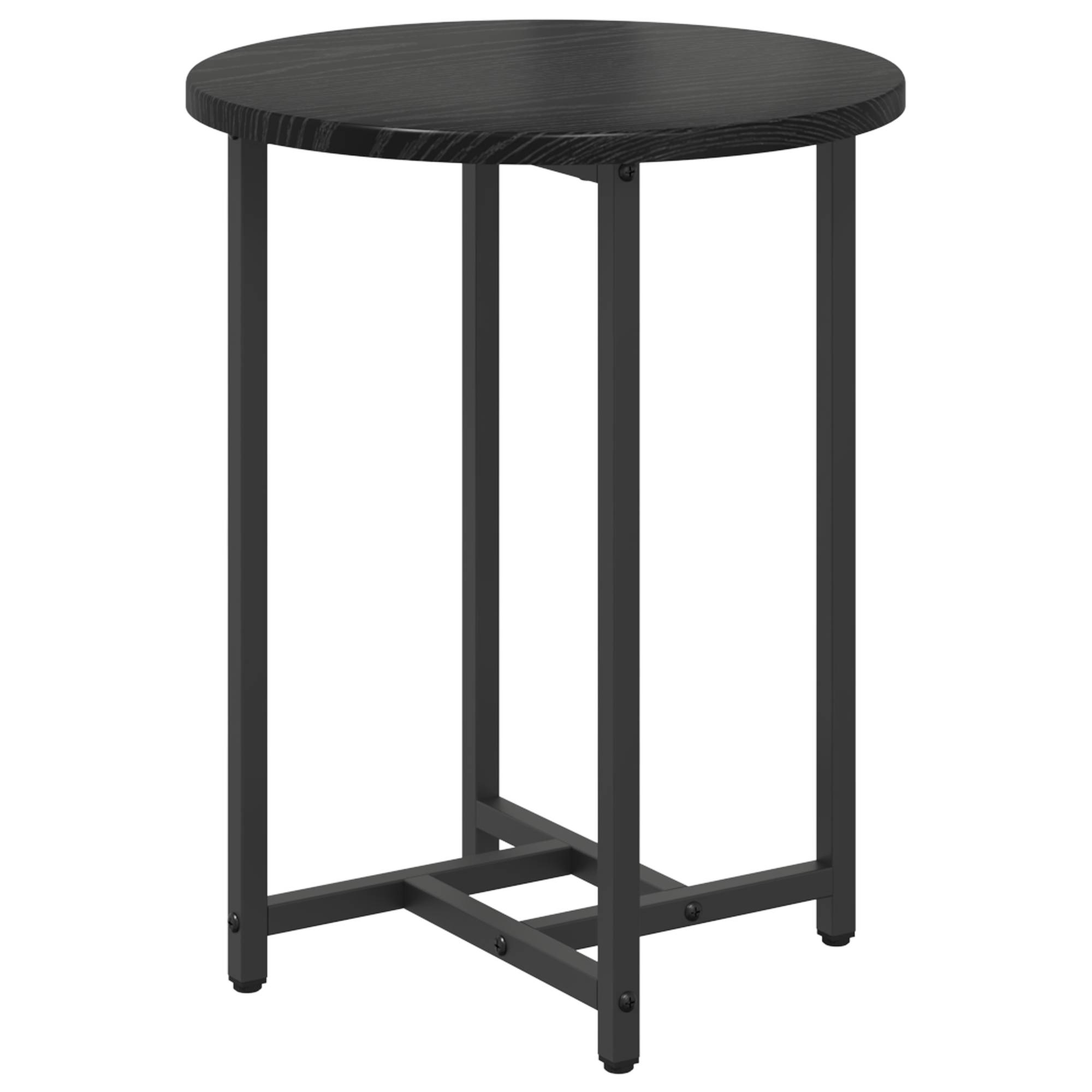 vidaXL Beistelltische 2 Stk. Schwarz Eiche und Metall