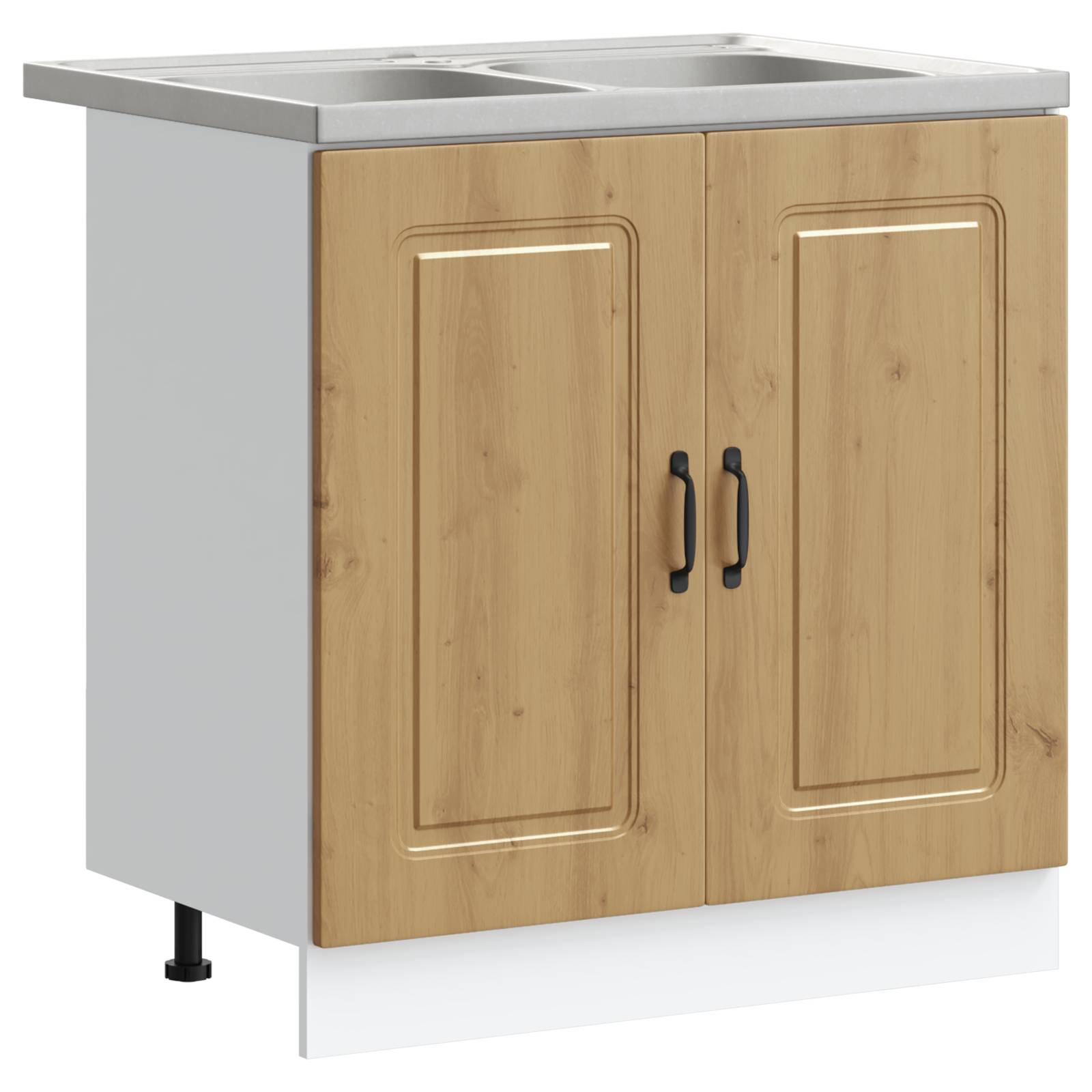 vidaXL Küchenschrank Kalmar Doppelbecken Artisan Eiche Holzwerkstoff