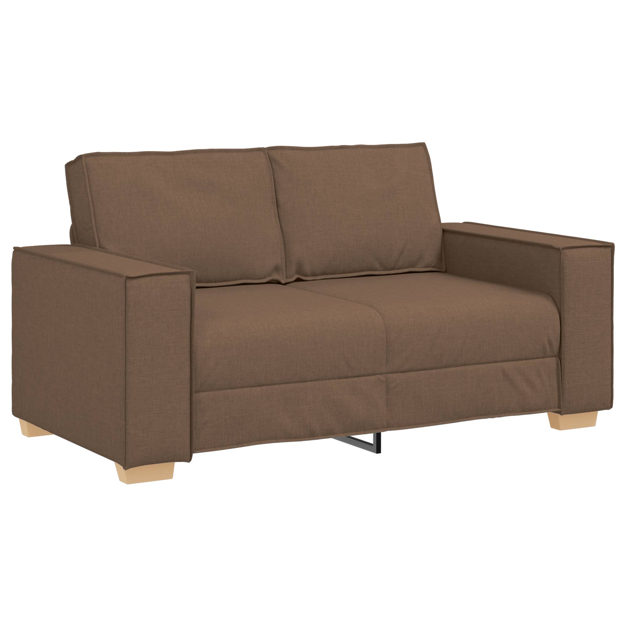 vidaXL 3-tlg. Sofagarnitur mit Kissen Braun Stoff