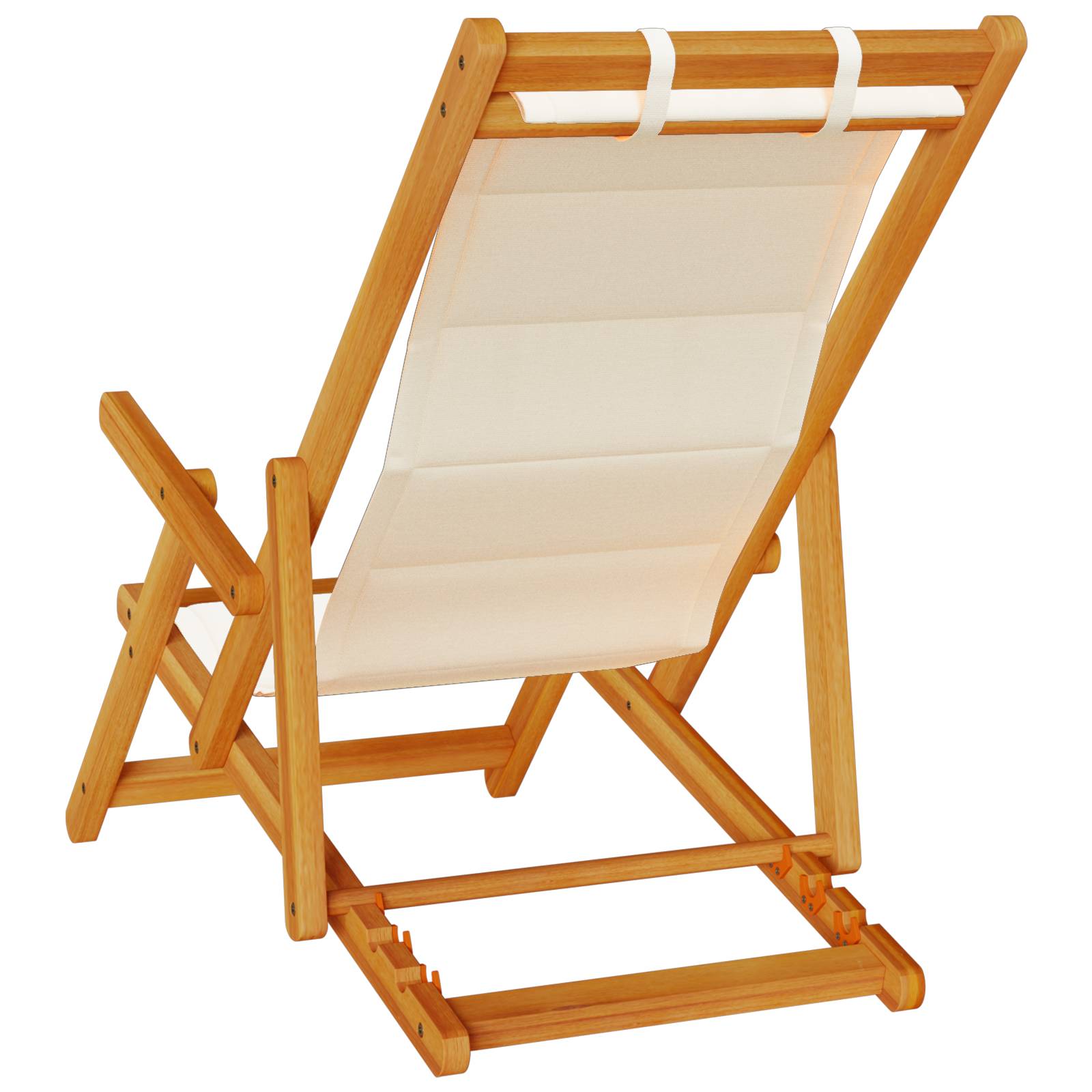 vidaXL Strandstühle 2 Stk. Klappbar Creme Akazienholz & Textilene