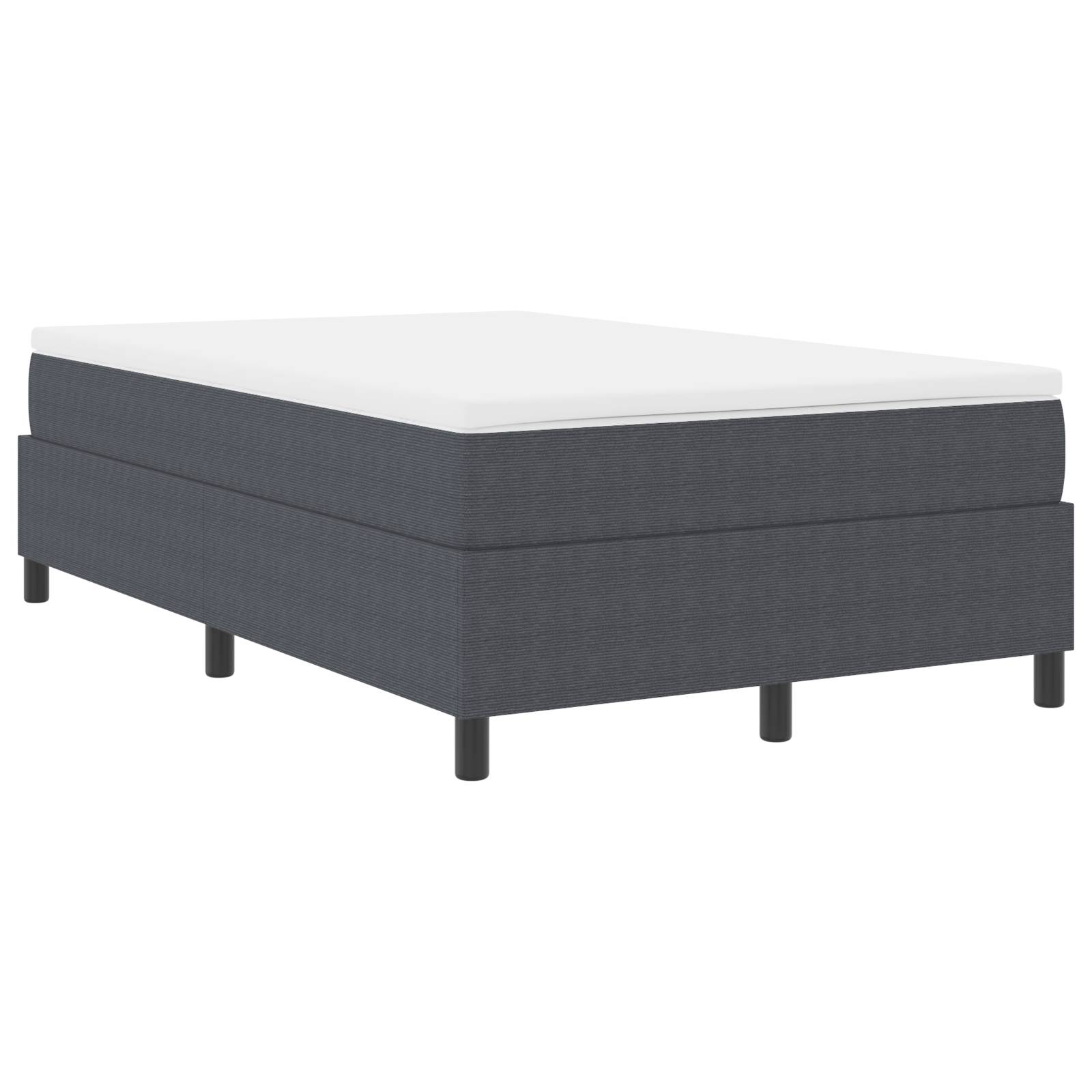 vidaXL Boxspringbett mit Matratze Dunkelgrau Kleines Doppelbett Cordstoff