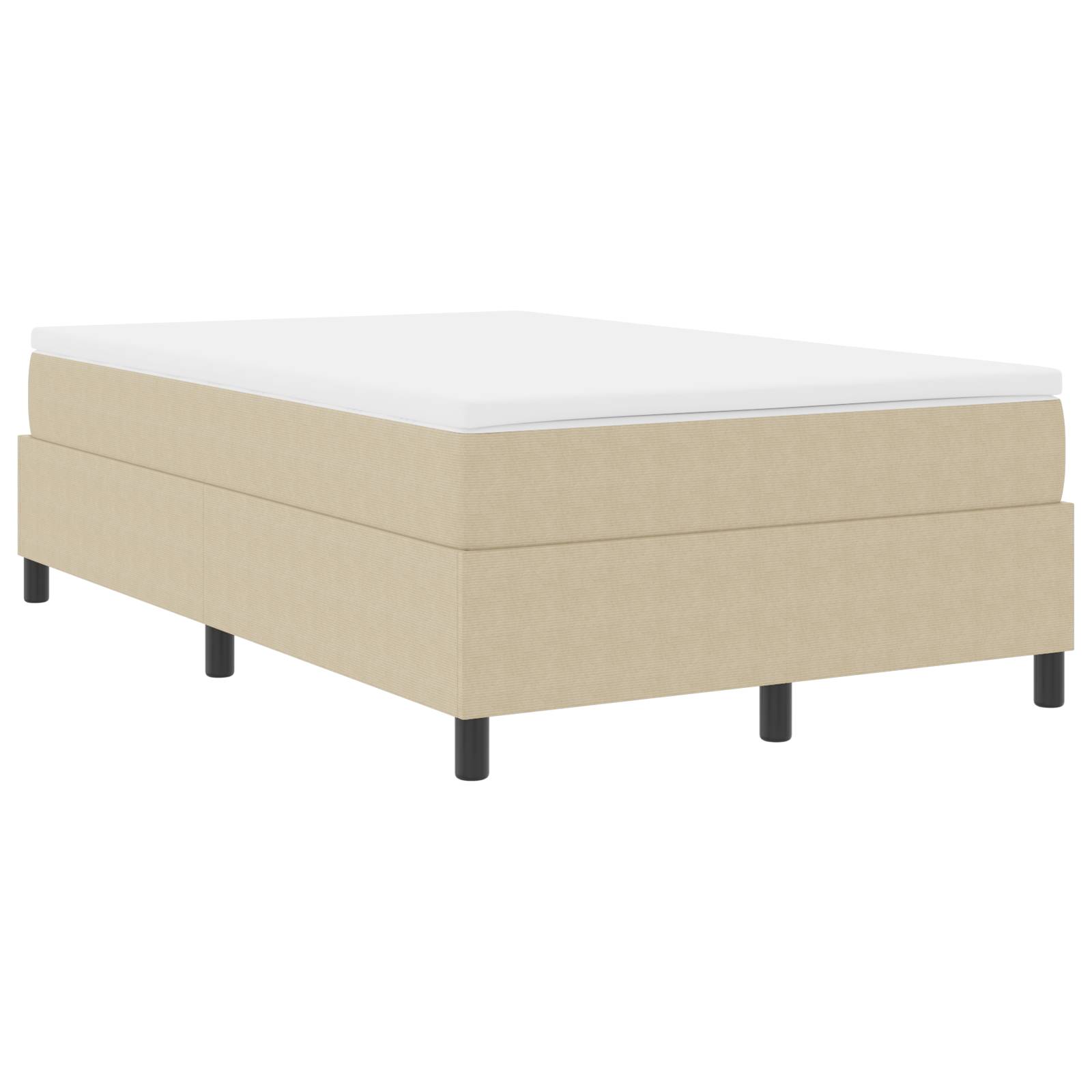 vidaXL Boxspringbett mit Matratze in Hellgrün und Grau, Kleines Doppelbett, aus Cord-Stoff