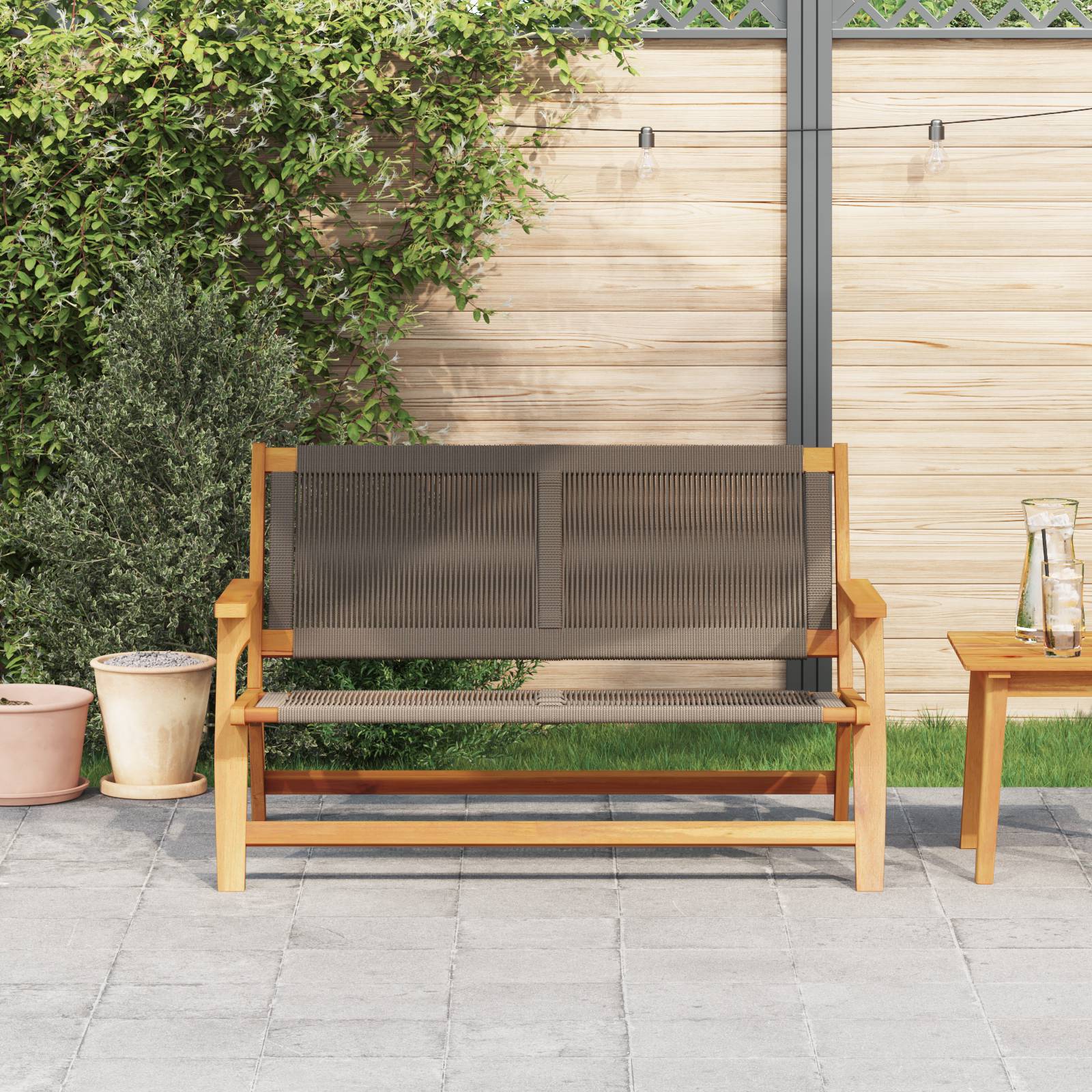 vidaXL Gartenbank Grau 76x122x73 cm Massives Akazienholz