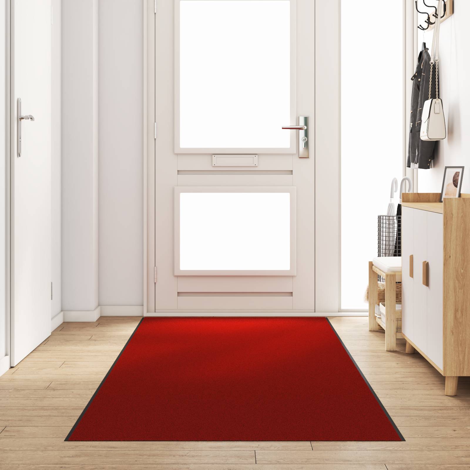 vidaXL Fußmatte Waschbar Rot 120x400 cm
