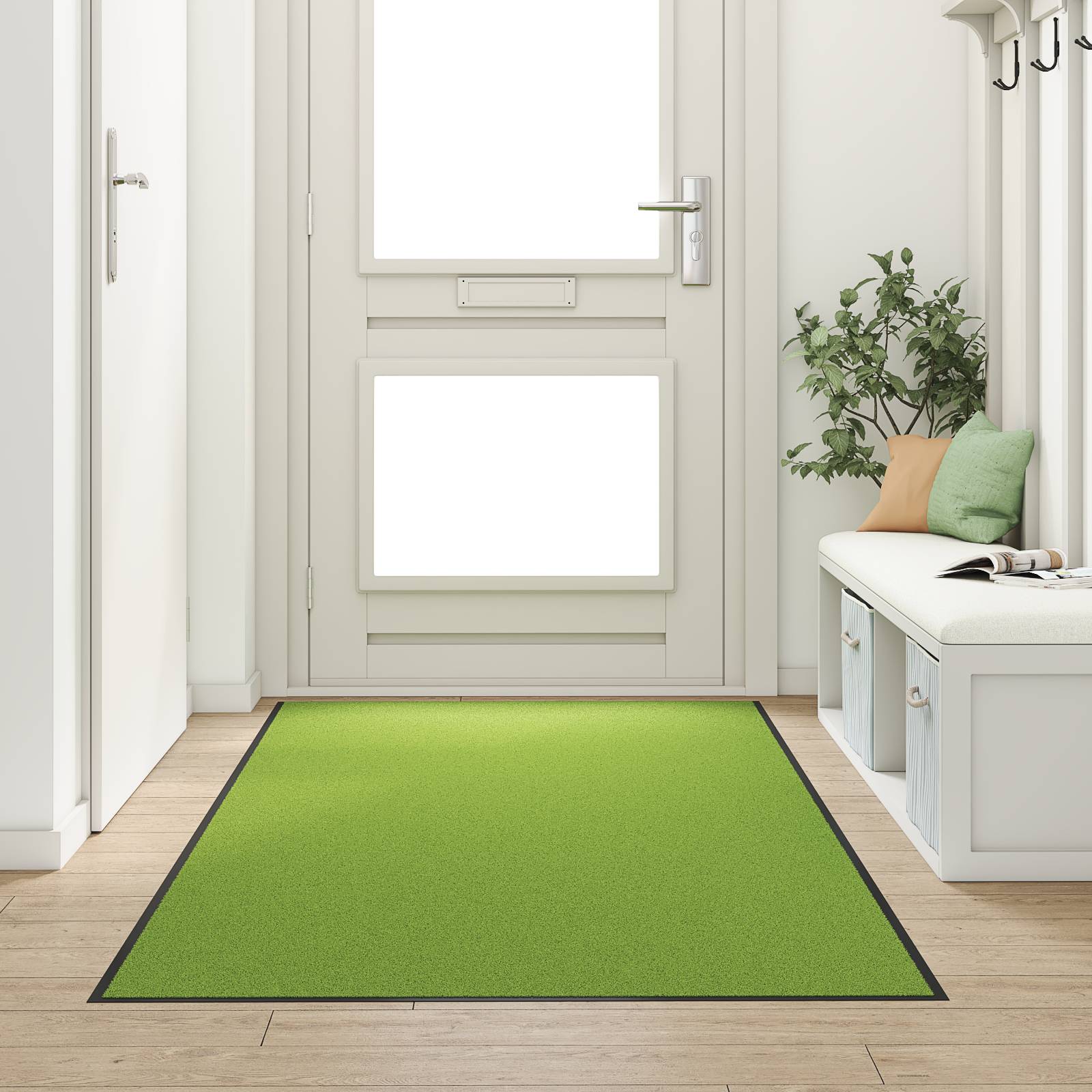 vidaXL Fußmatte Waschbar Grün 120x250 cm