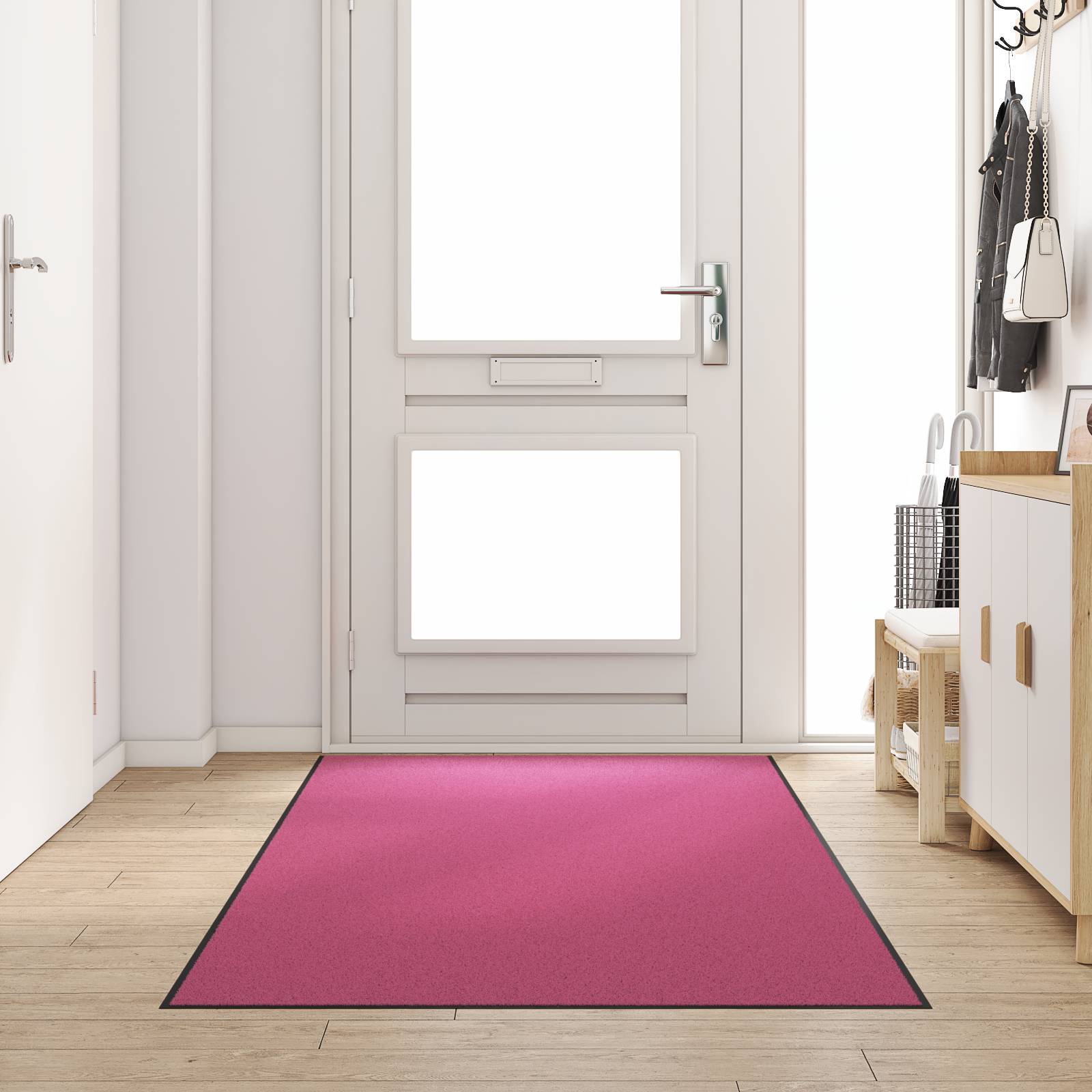 vidaXL Fußmatte Waschbar Rosa 120x300 cm