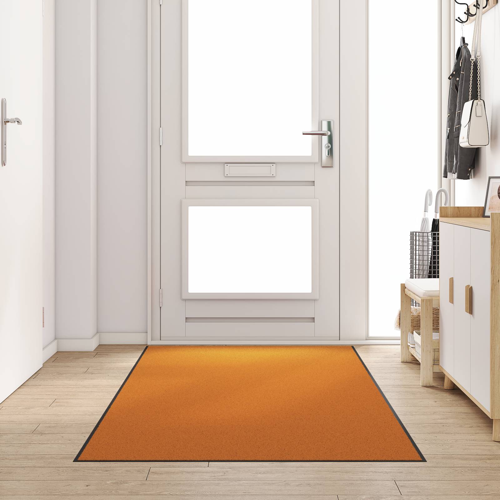 vidaXL Fußmatte Waschbar Orange 120x250 cm
