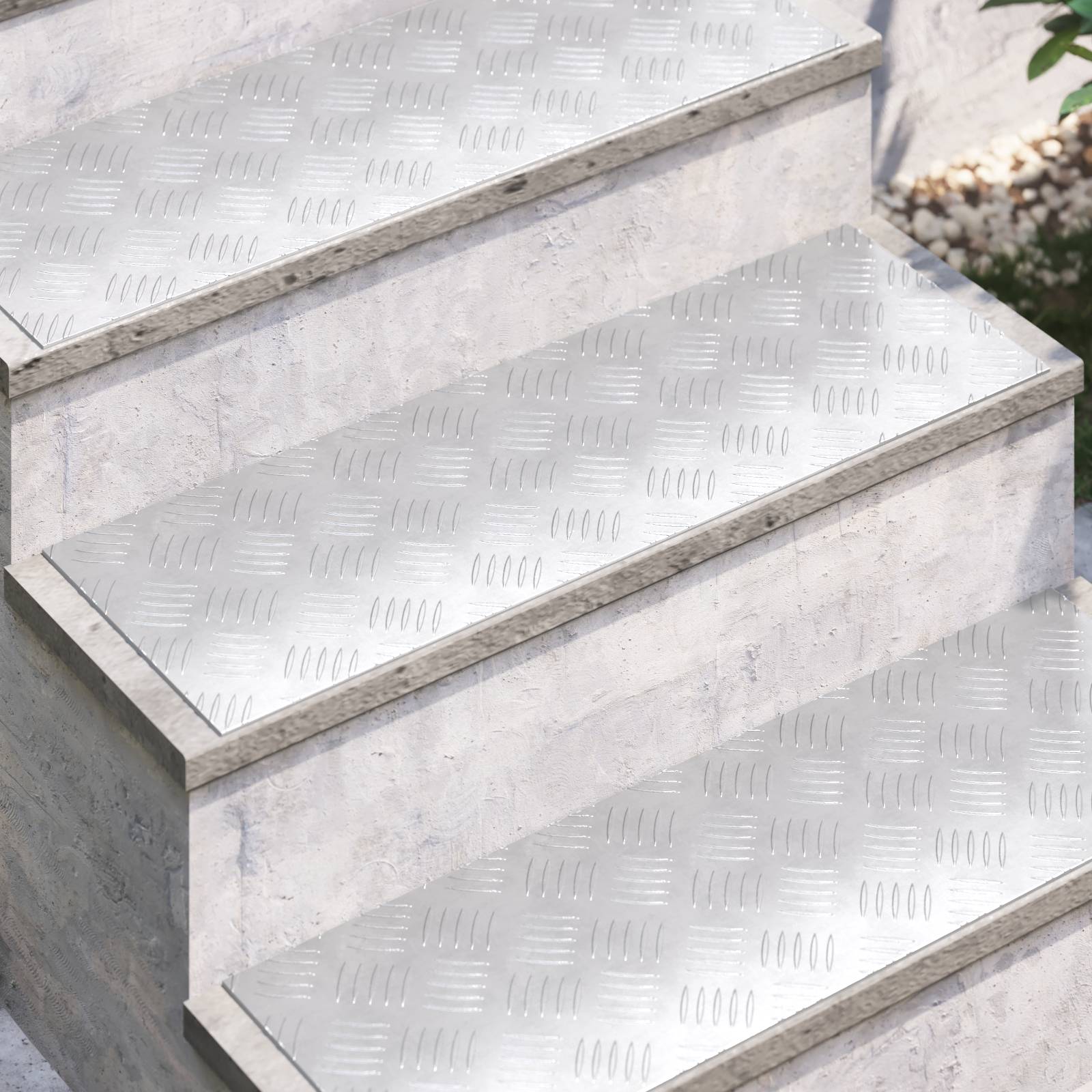 vidaXL Aluminium-Riffelbleche 4 Stk. Rutschfest 75x25 cm