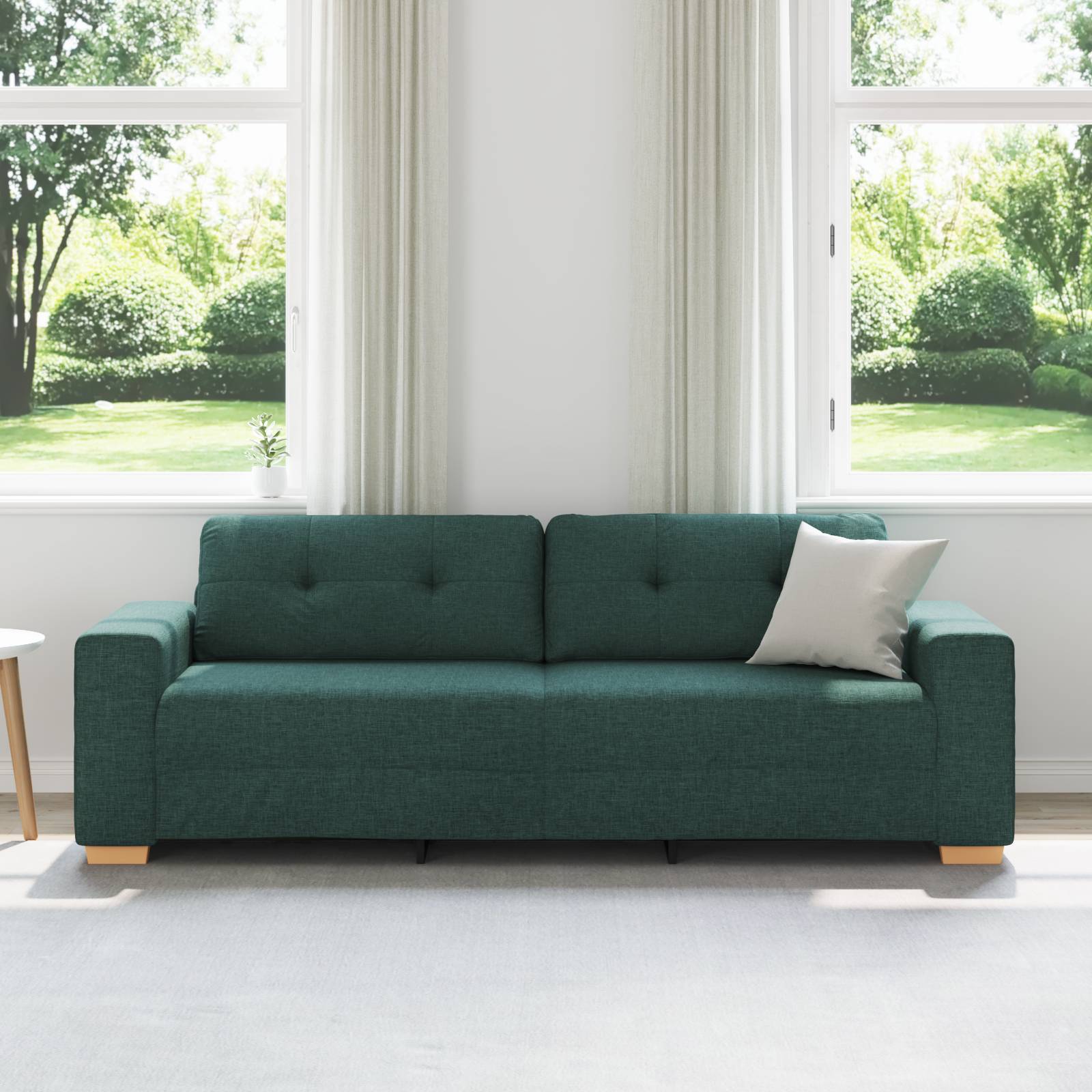 vidaXL Sofa 3-Sitzer Dunkelgrün 180 cm Stoff