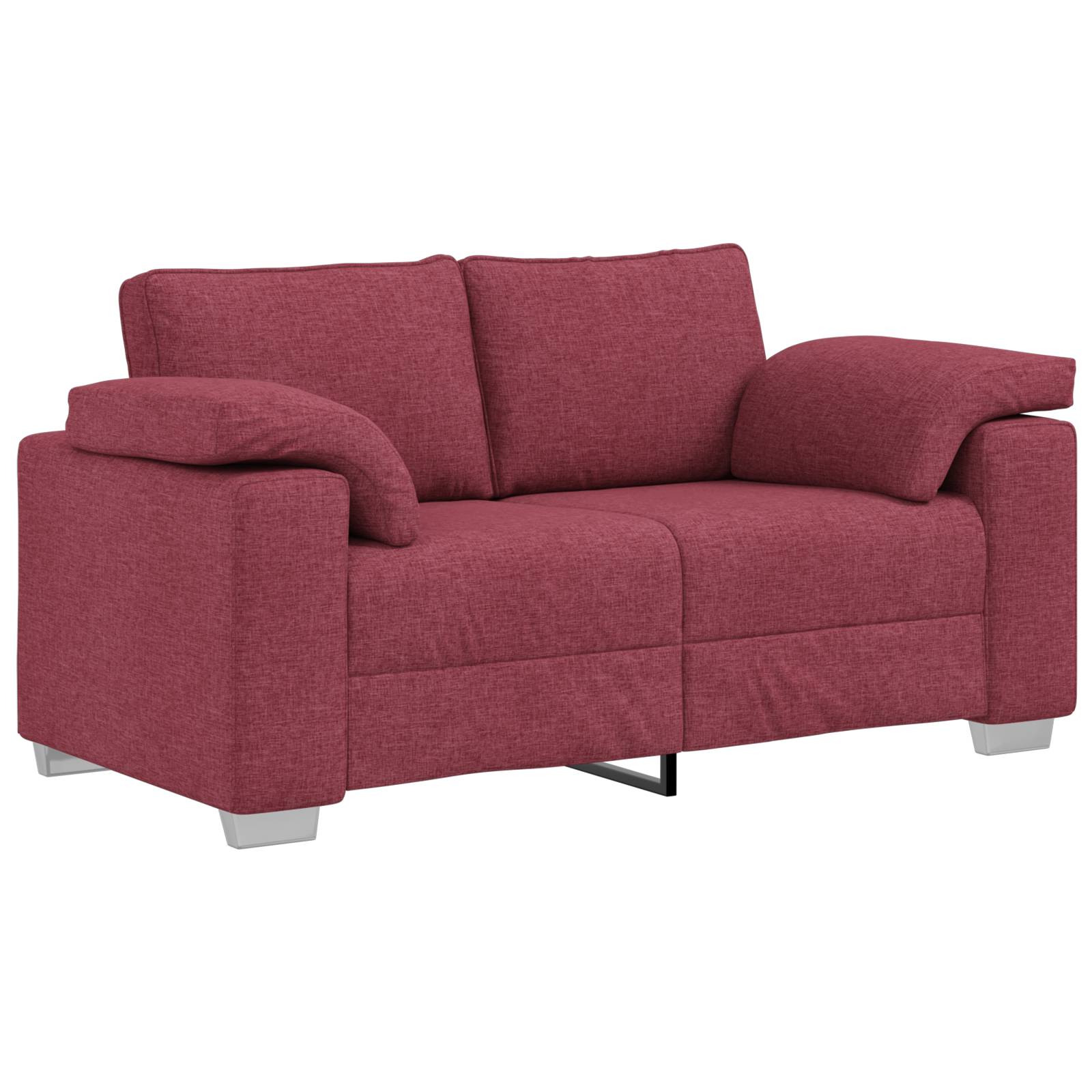 vidaXL Sofa 2-Sitzer Weinrot 120 cm Stoff