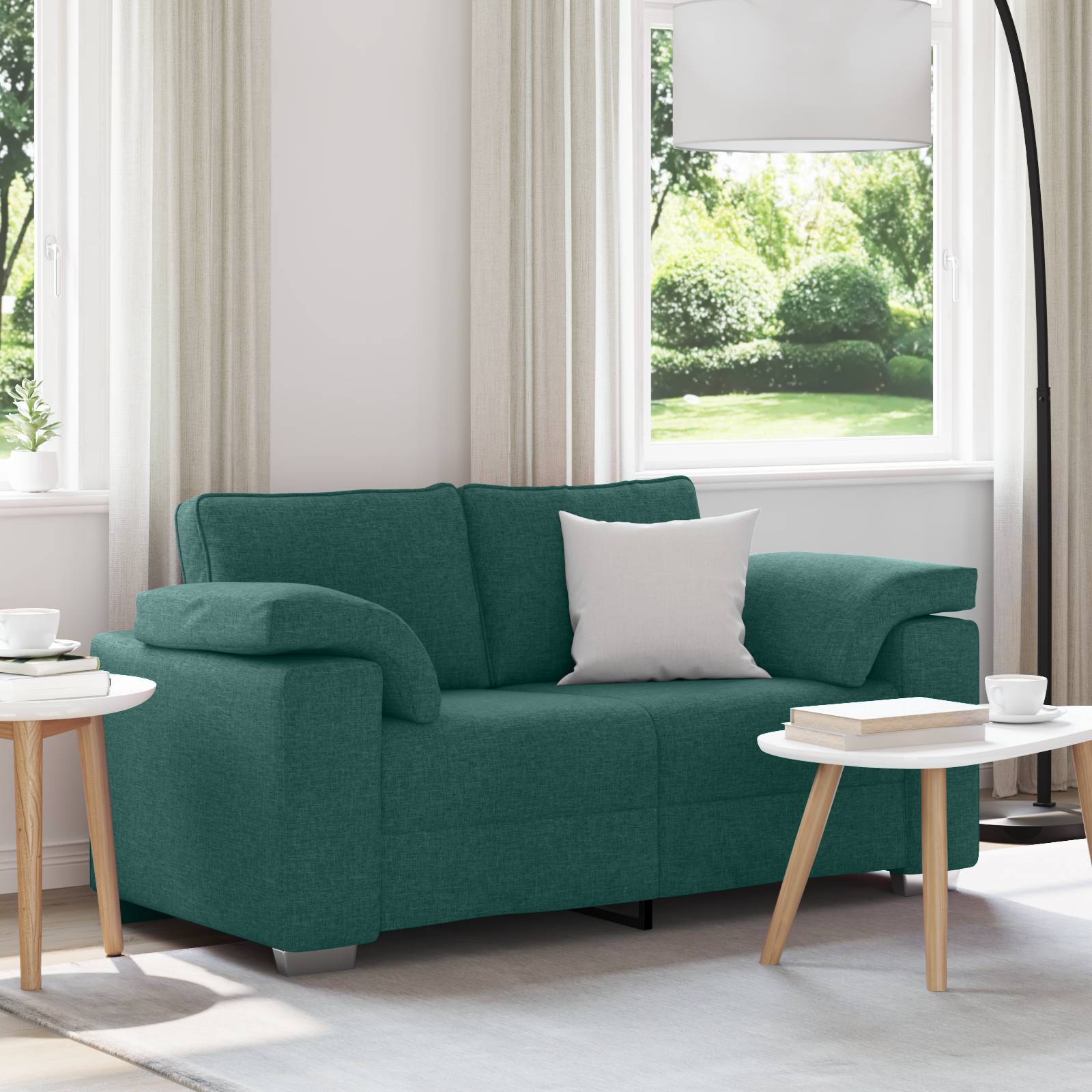 vidaXL Sofa 2-Sitzer Dunkelgrün 120 cm Stoff