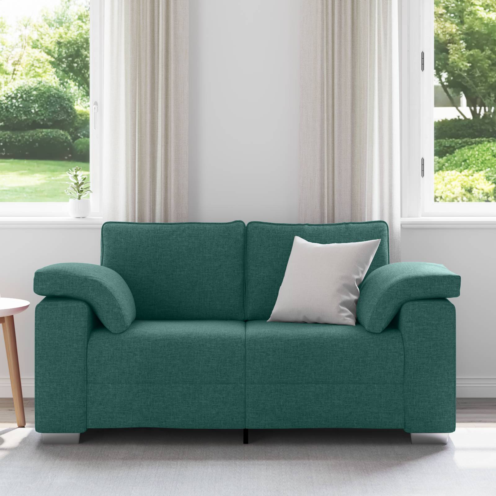 vidaXL Sofa 2-Sitzer Dunkelgrün 120 cm Stoff