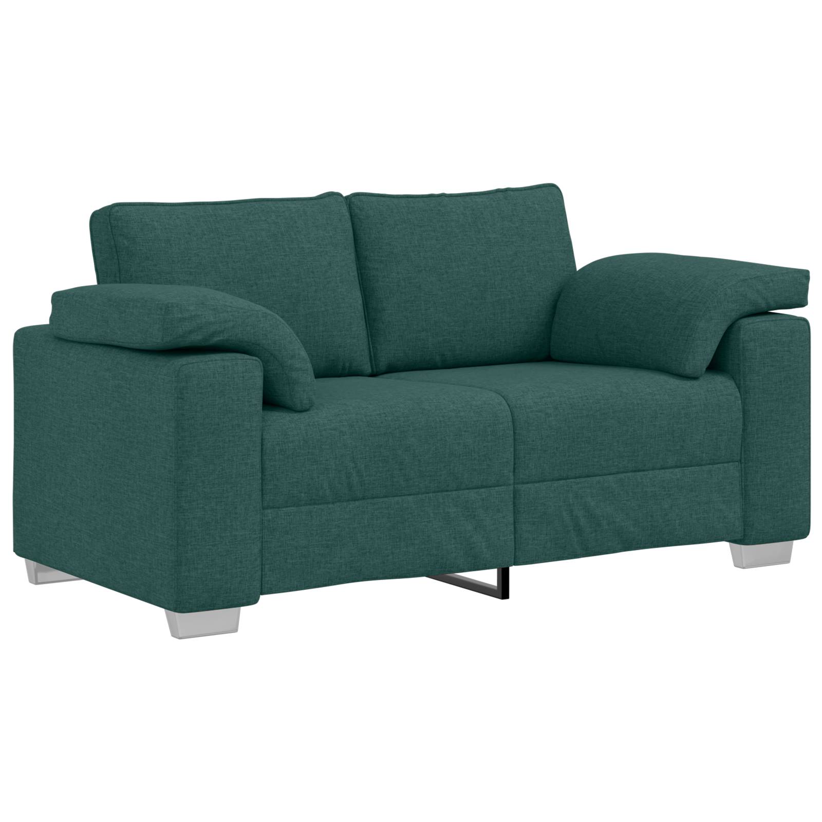 vidaXL Sofa 2-Sitzer Dunkelgrün 120 cm Stoff