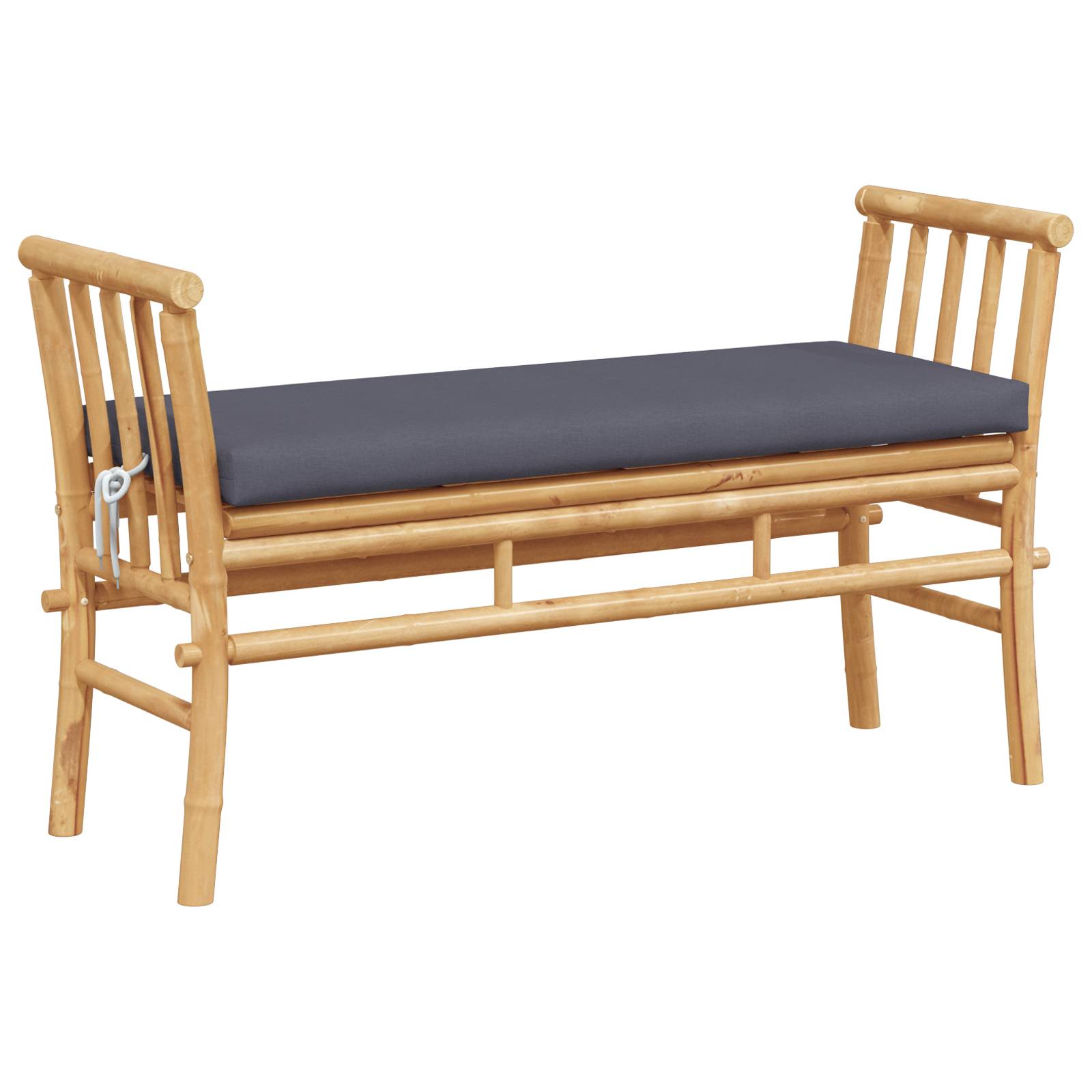 vidaXL Gartenbank mit Kissen 110 cm Bambus
