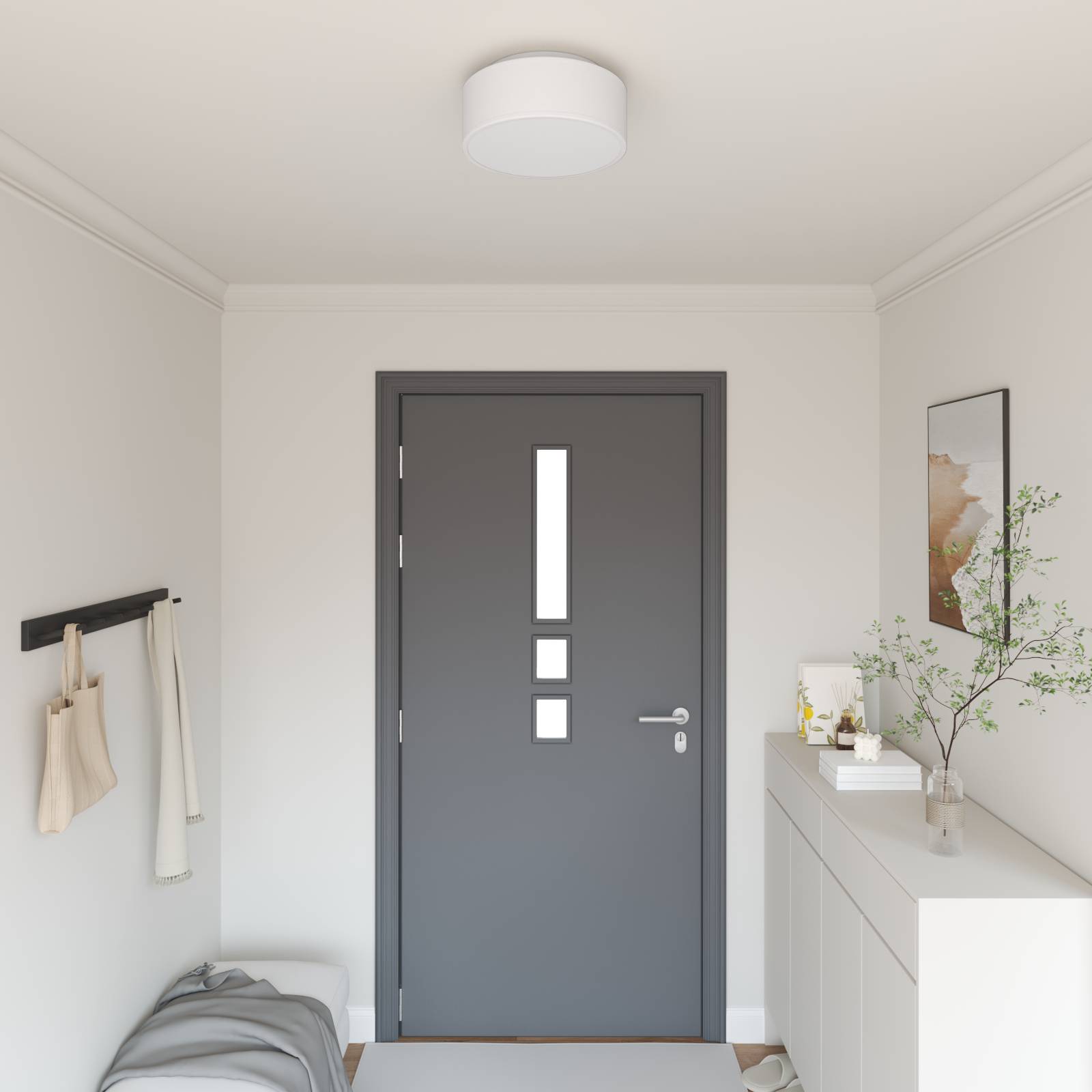 vidaXL Deckenleuchten Einbaumontage Weiß Ø 30 cm Stoff E27
