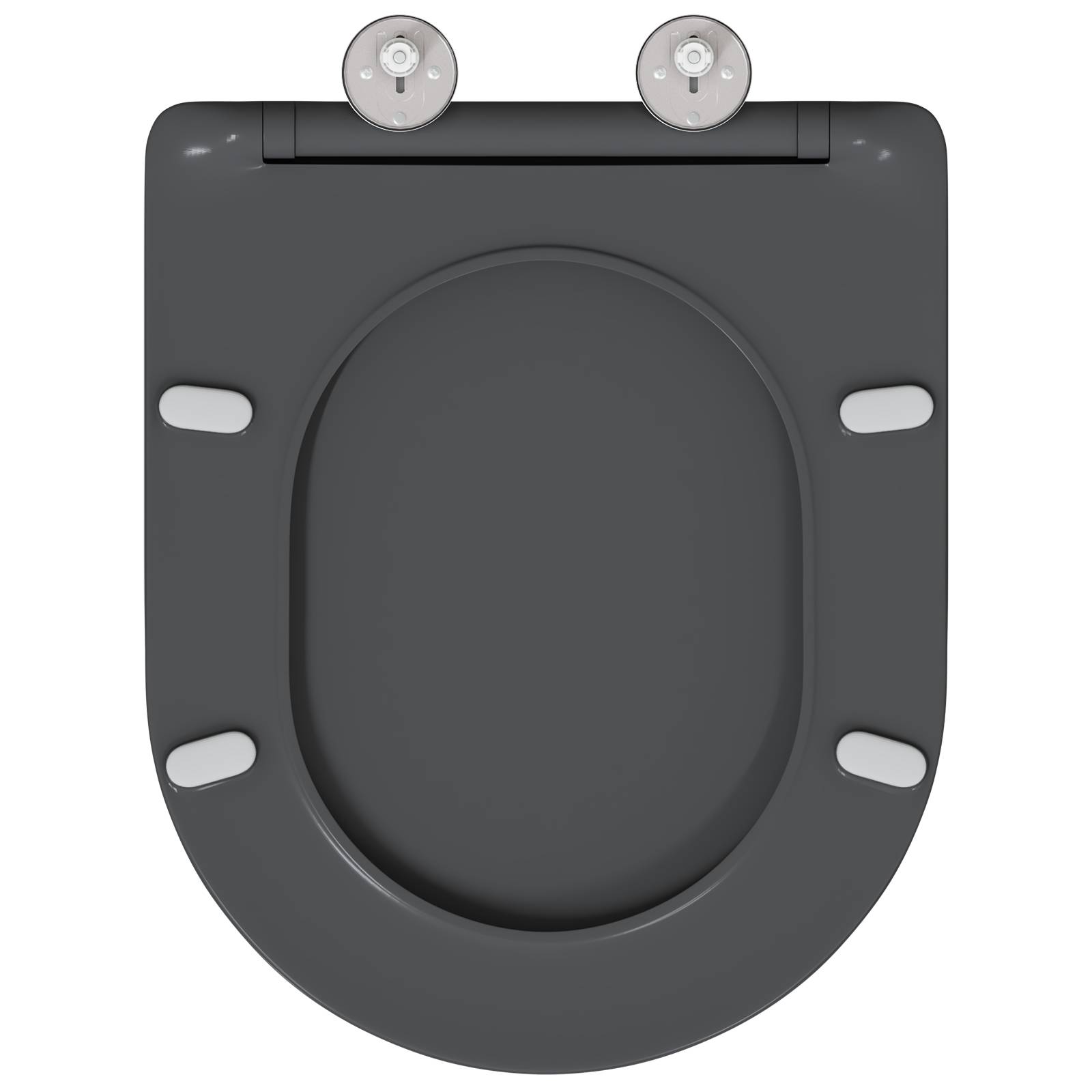 vidaXL Toilettensitz Quick Release Absenkautomatik Duroplast Anthrazit