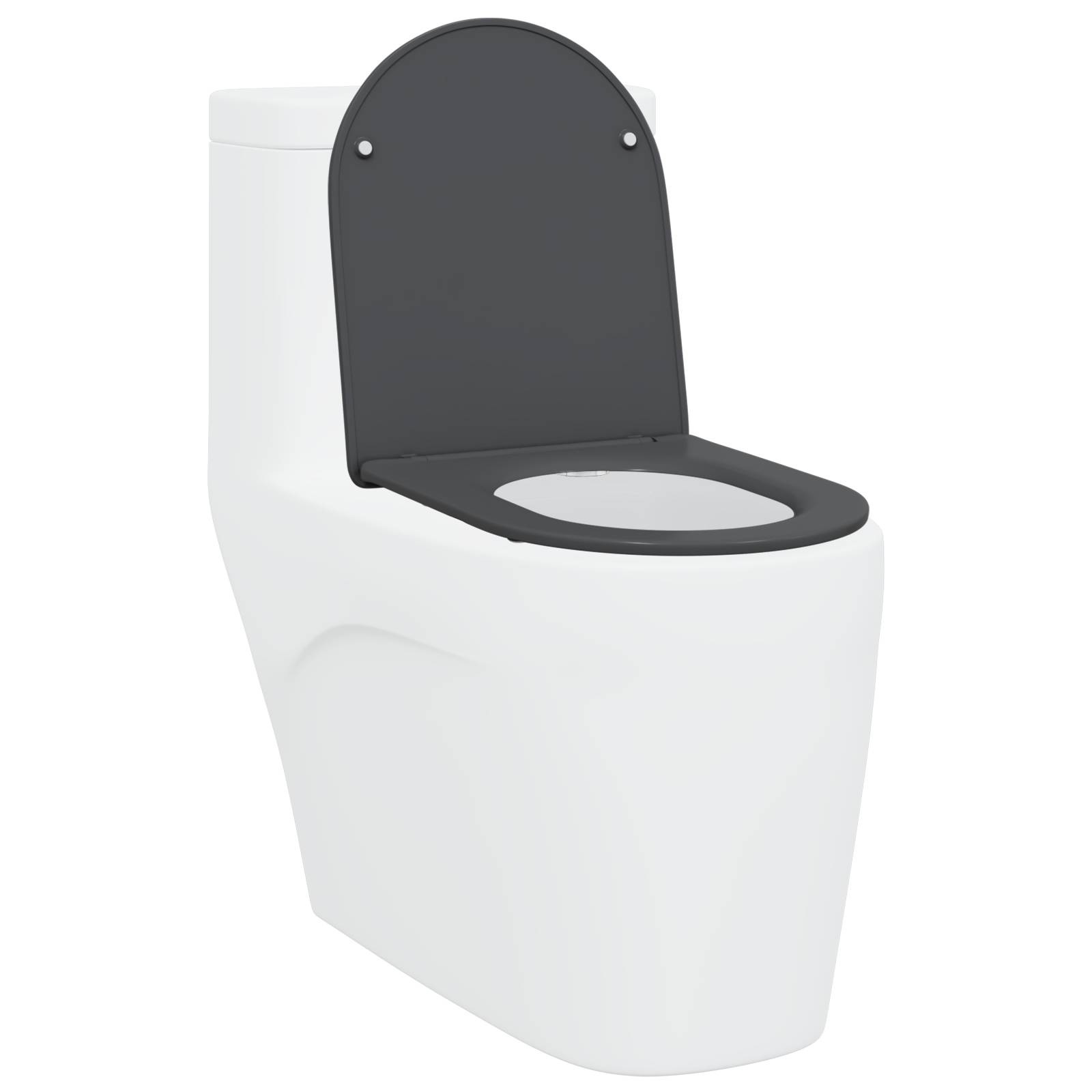 vidaXL Toilettensitz Quick Release Absenkautomatik Duroplast Anthrazit