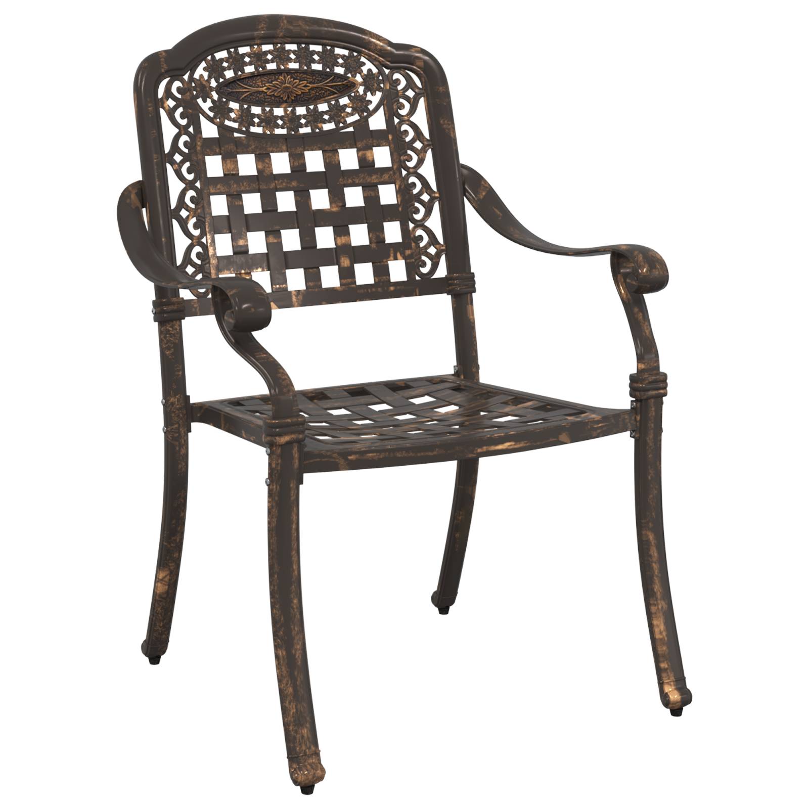 vidaXL Gartenstühle 2 Stk. Bronzen Aluminiumguss