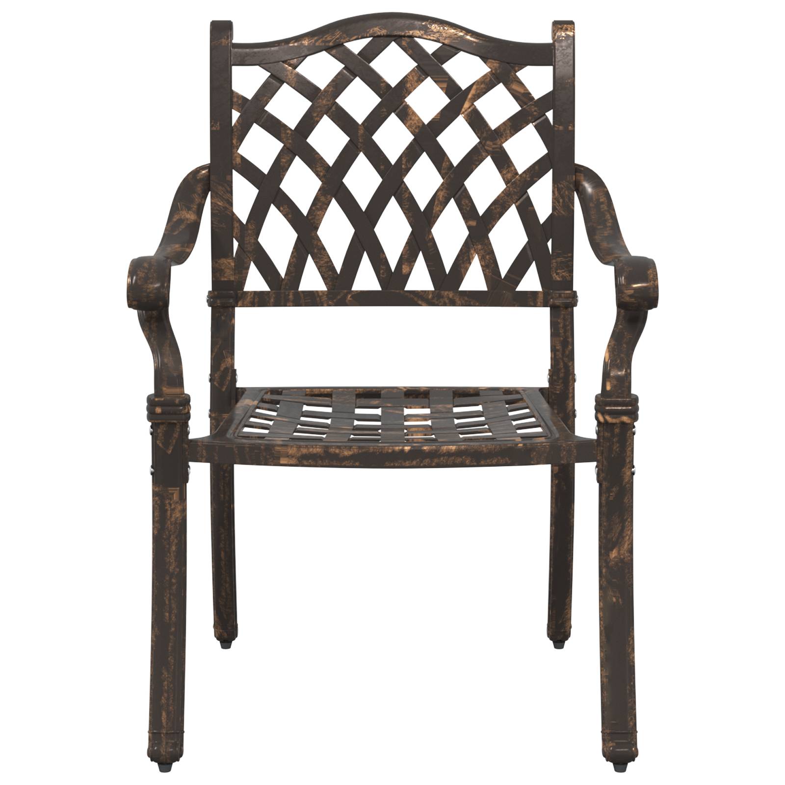 vidaXL Gartenstühle 2 Stk. Bronzen Aluminiumguss