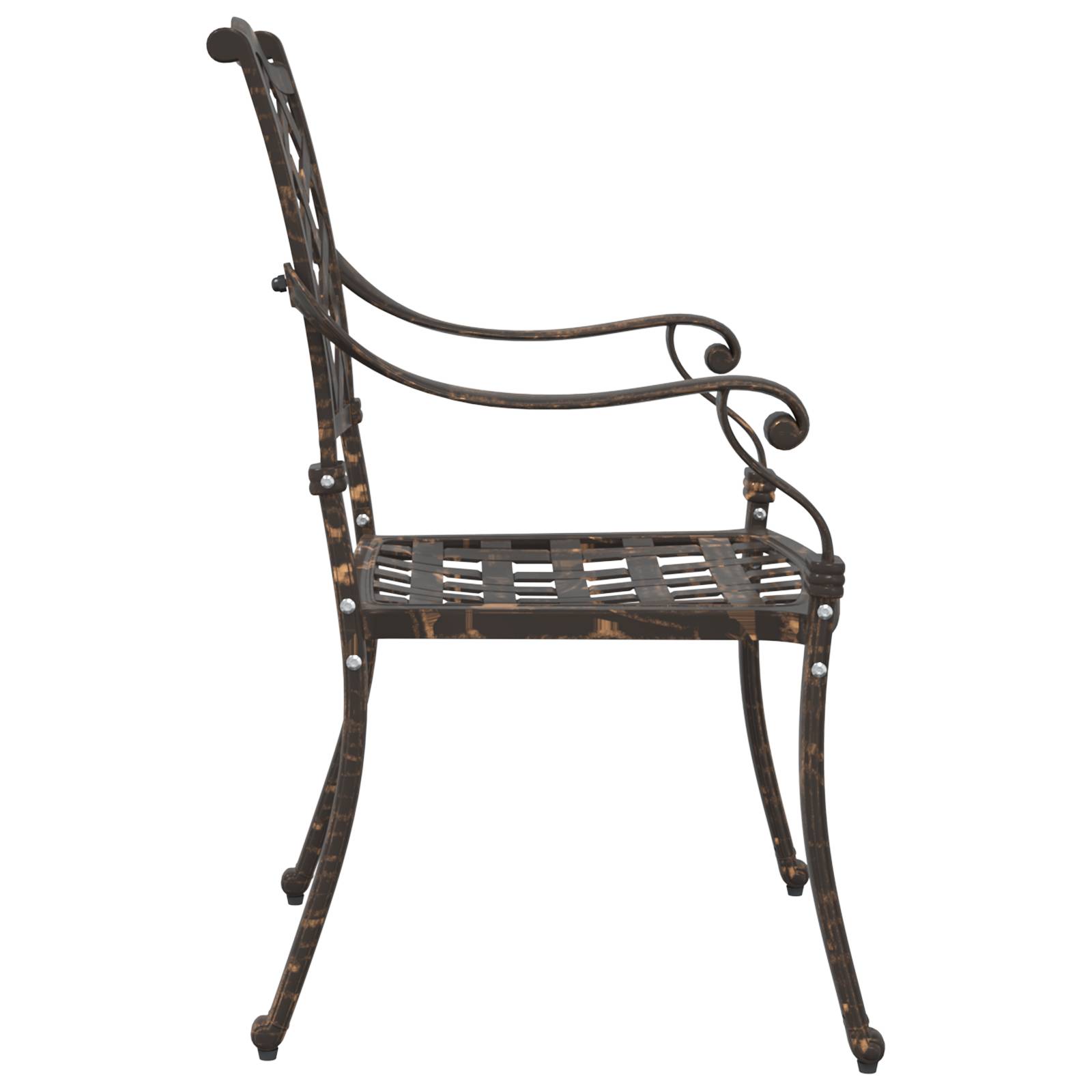 vidaXL Gartenstühle 2 Stk. Bronzen Aluminiumguss