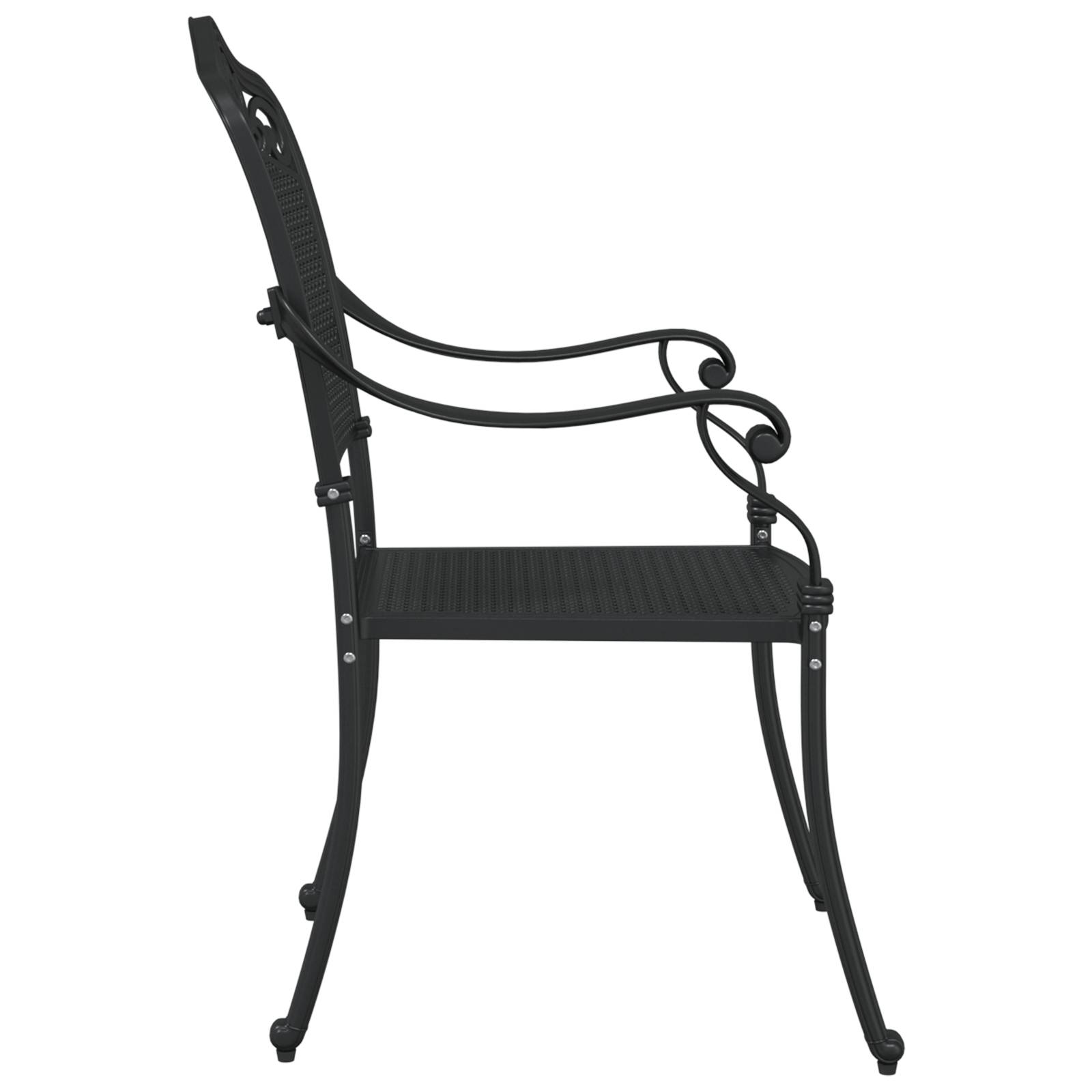 vidaXL Gartenstühle 2 Stk. Schwarz Aluminiumguss