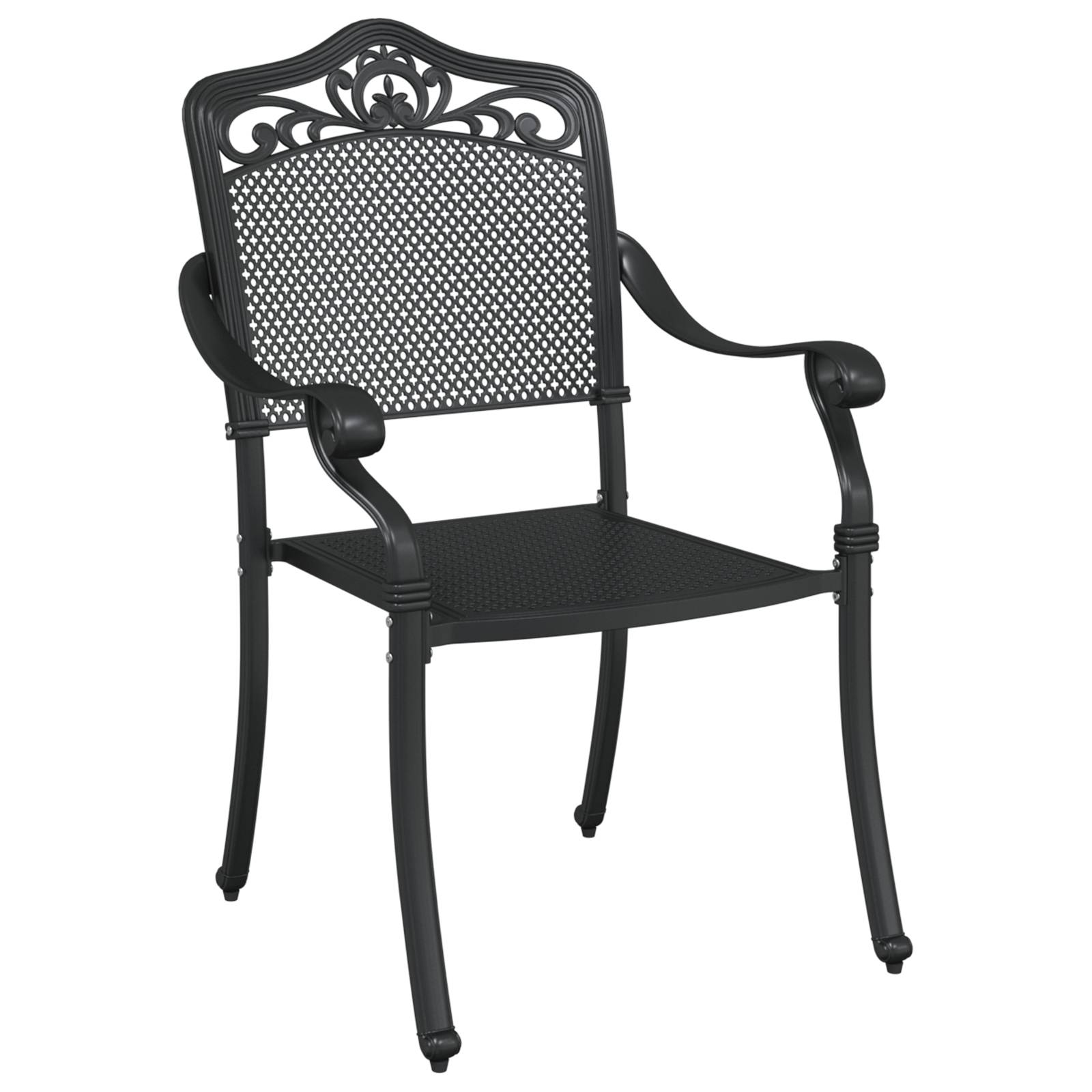 vidaXL Gartenstühle 2 Stk. Schwarz Aluminiumguss