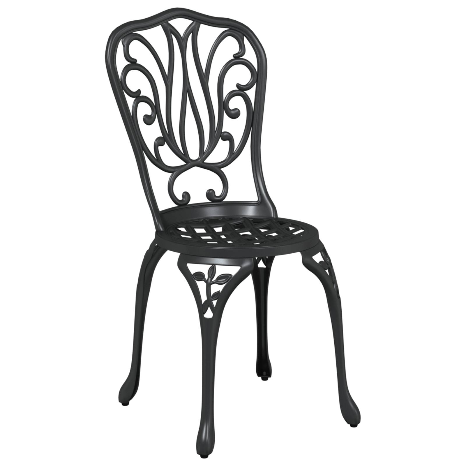 vidaXL 3-tlg. Garten-Bistro-Set Schwarz Aluminiumguss