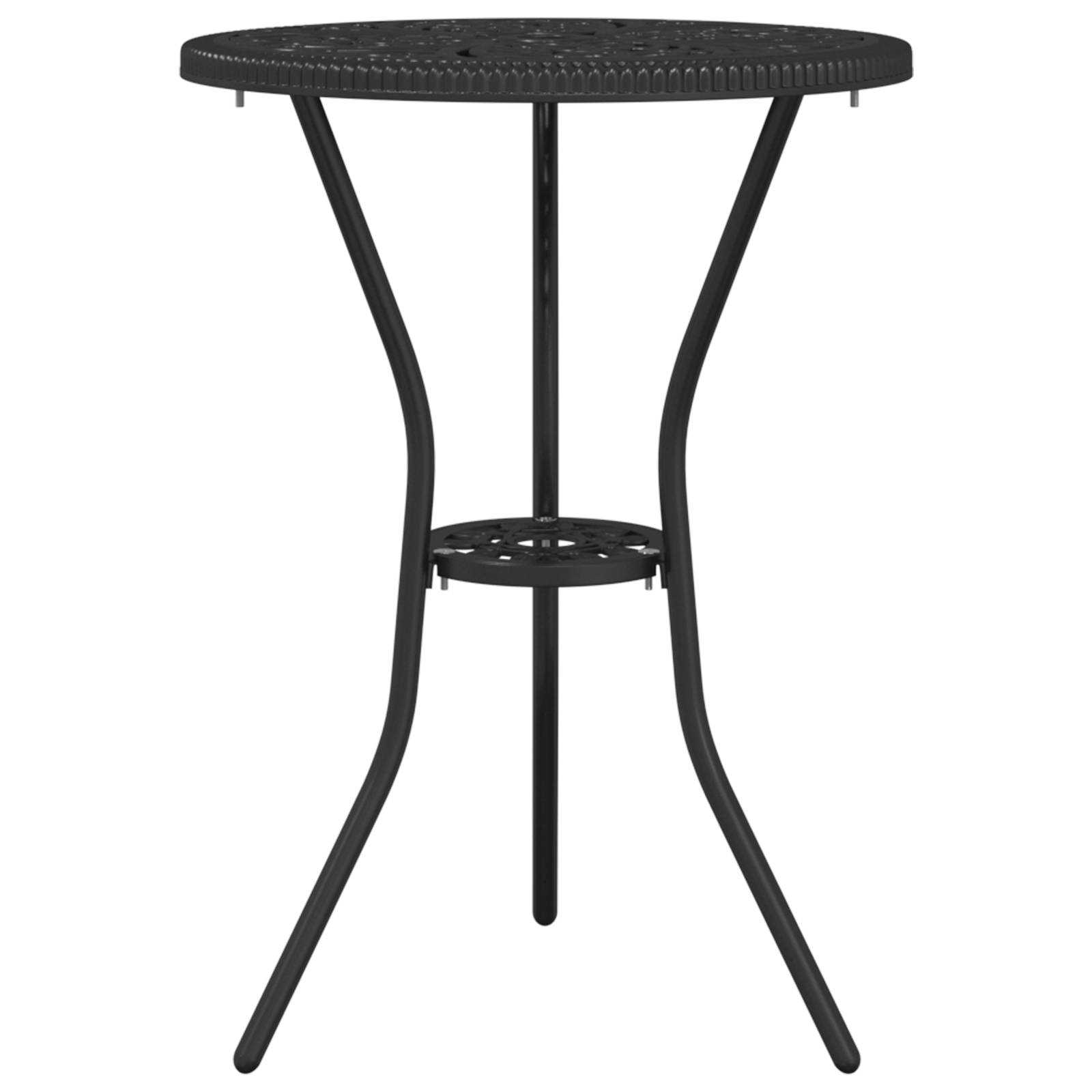 vidaXL 3-tlg. Garten-Bistro-Set Schwarz Aluminiumguss