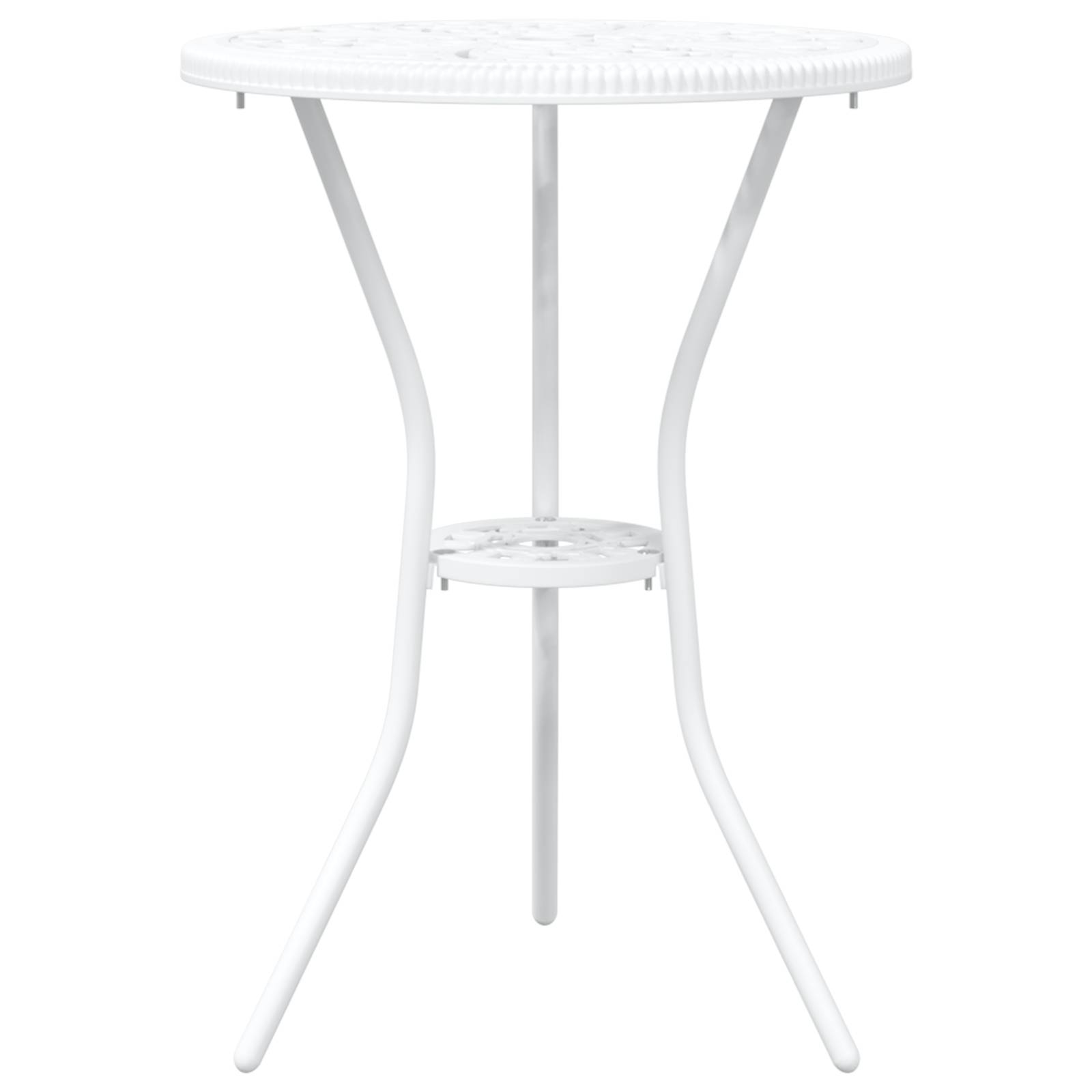 vidaXL 3-tlg. Garten-Bistro-Set Weiß Aluminiumguss