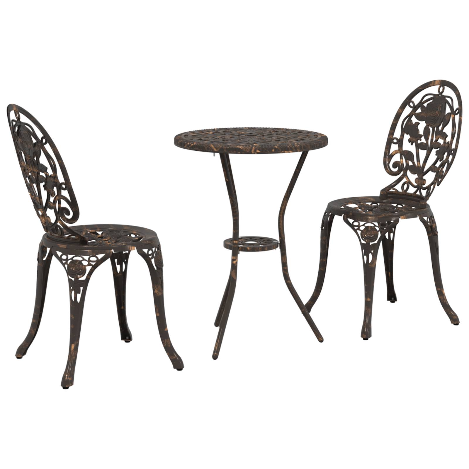 vidaXL 3-tlg. Garten-Bistro-Set Bronzen Aluminiumguss