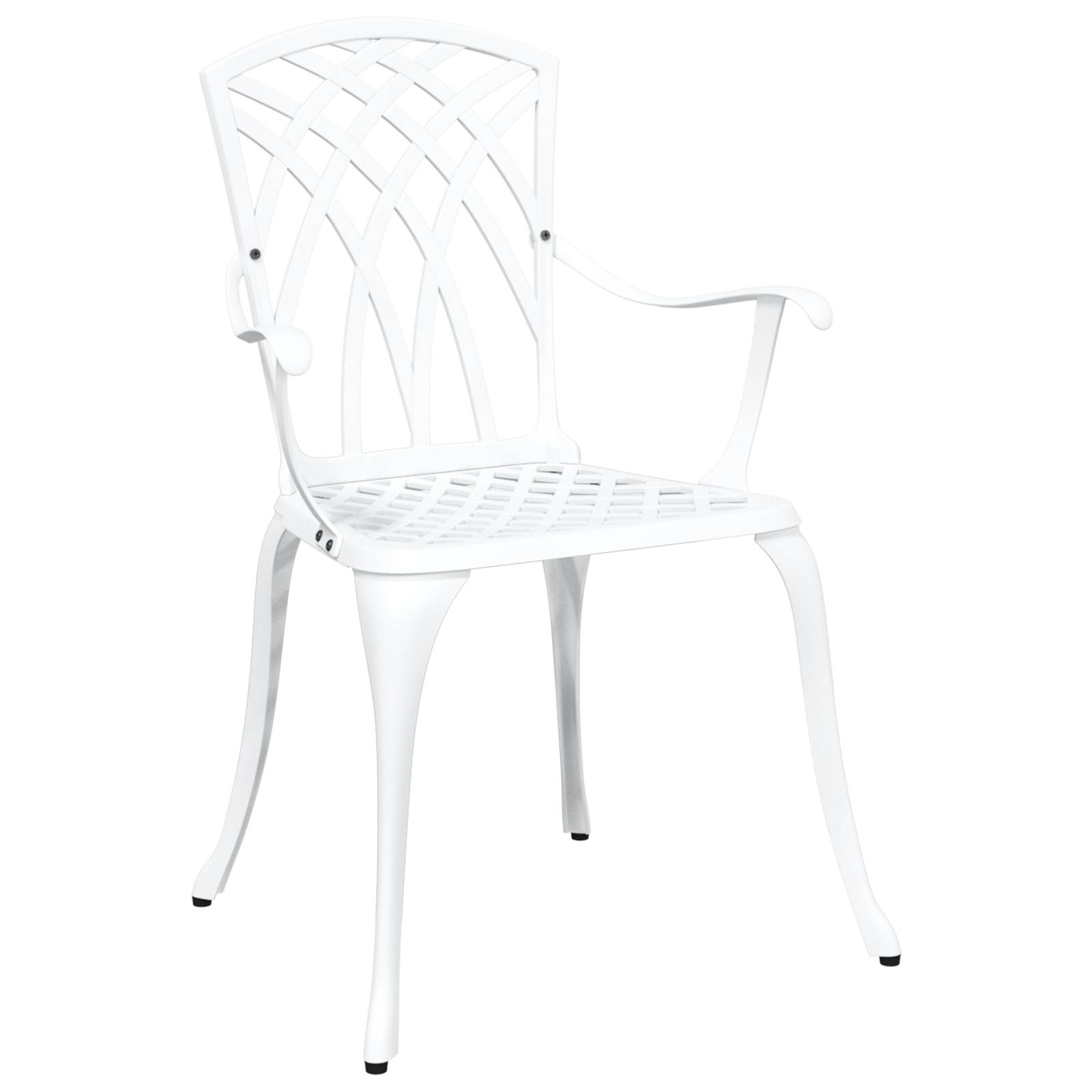 vidaXL Gartenstühle 2 Stk. Weiß Aluminiumguss