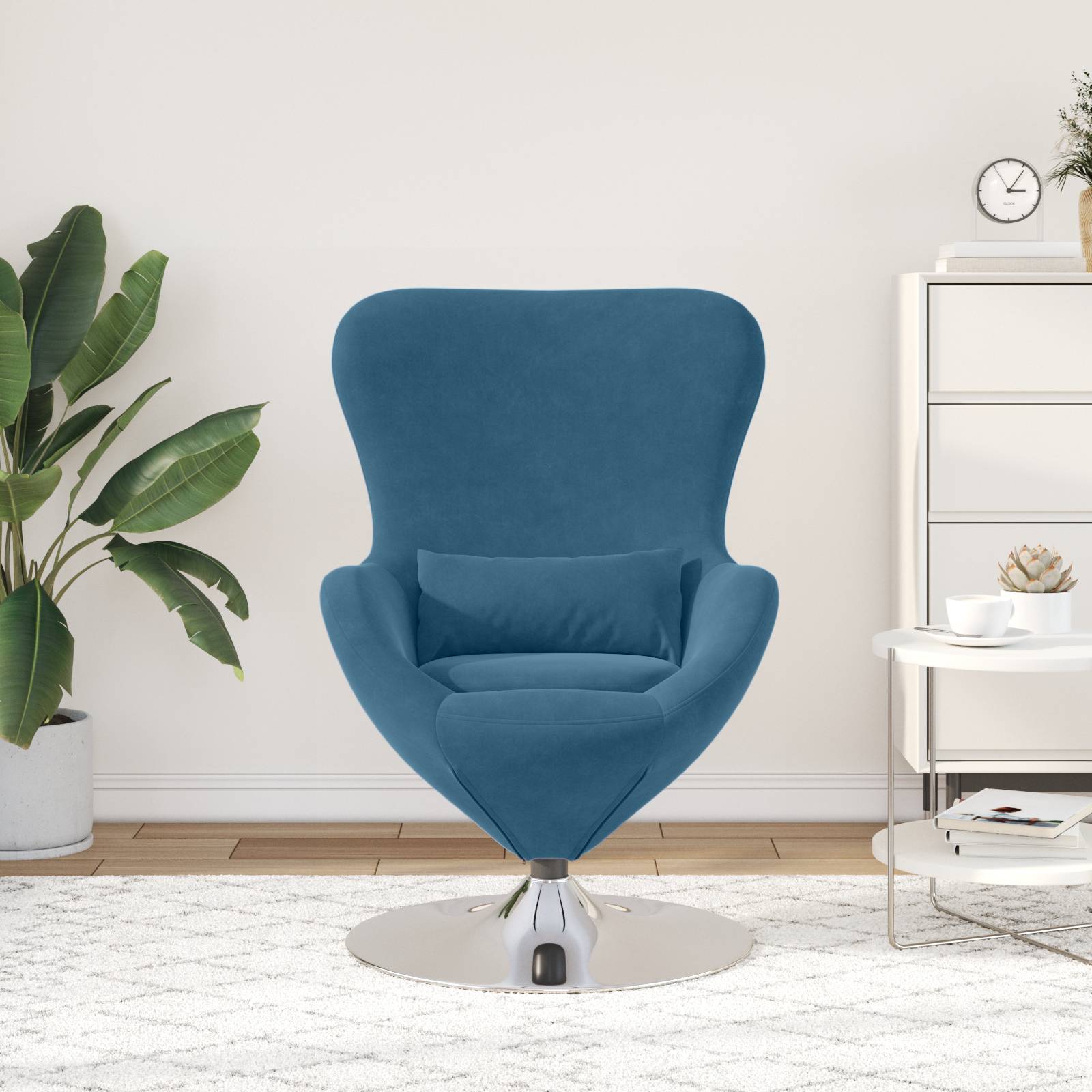 vidaXL Ei-Stuhl Blau Samt
