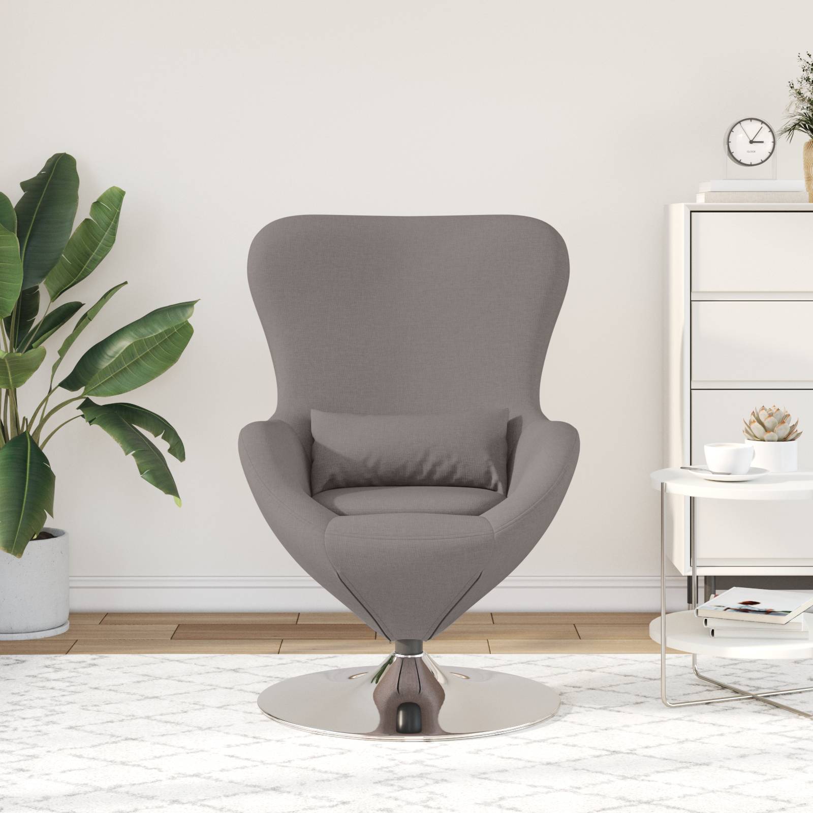 vidaXL Ei-Stuhl Taupe Stoff