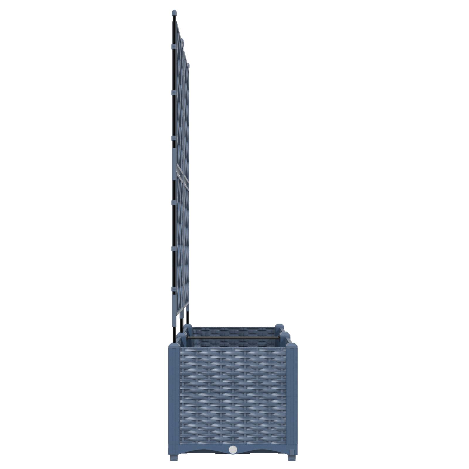 vidaXL Pflanzkasten mit Rankgitter 2 Stk. Grau 80x40x143 cm