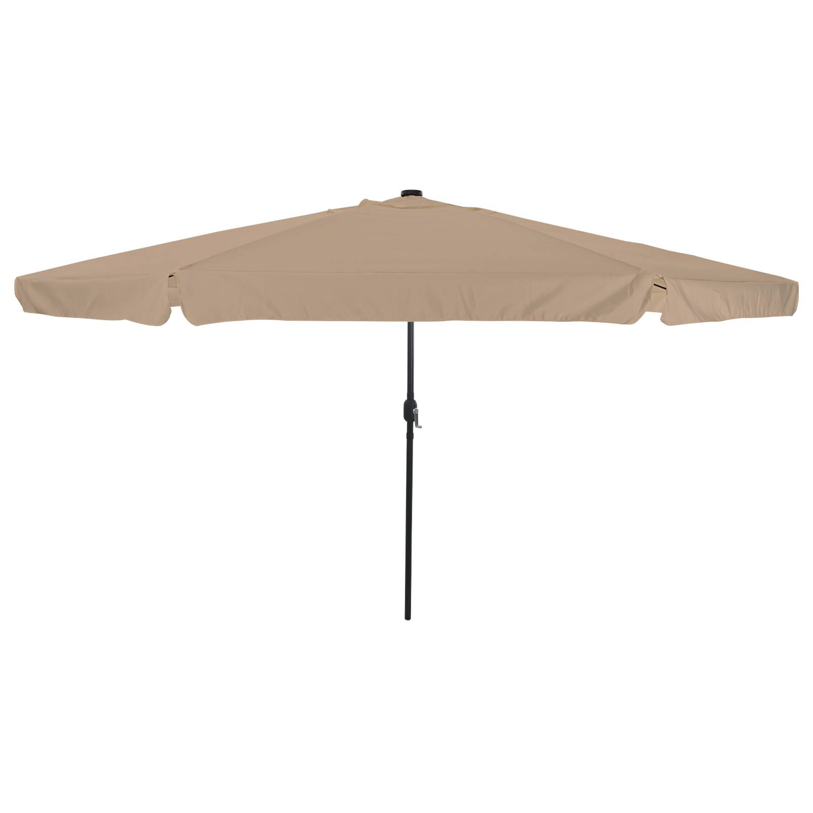 vidaXL Sonnenschirm mit LED-Leuchten 395x245 cm Taupe