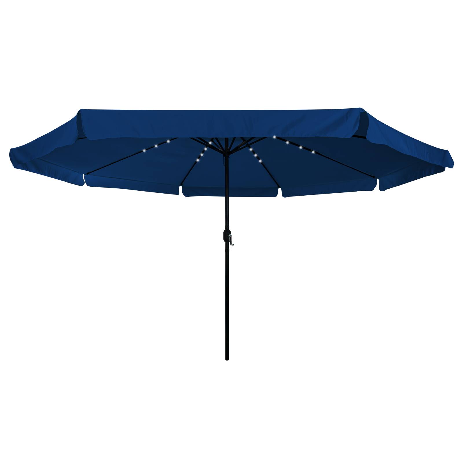 vidaXL Sonnenschirm mit LED-Leuchten Ø395x245 cm Azurblau