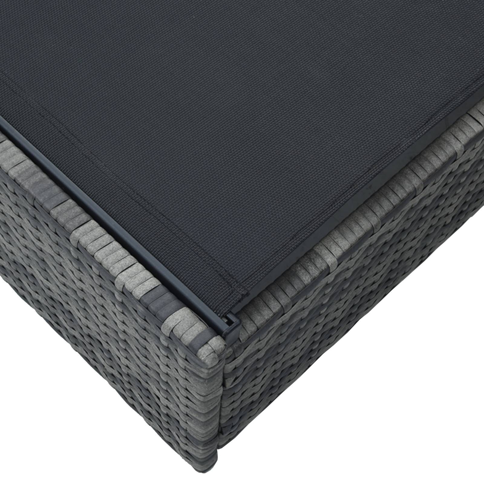 vidaXL Sonnenliege Grau 60x200x27 cm Poly Rattan