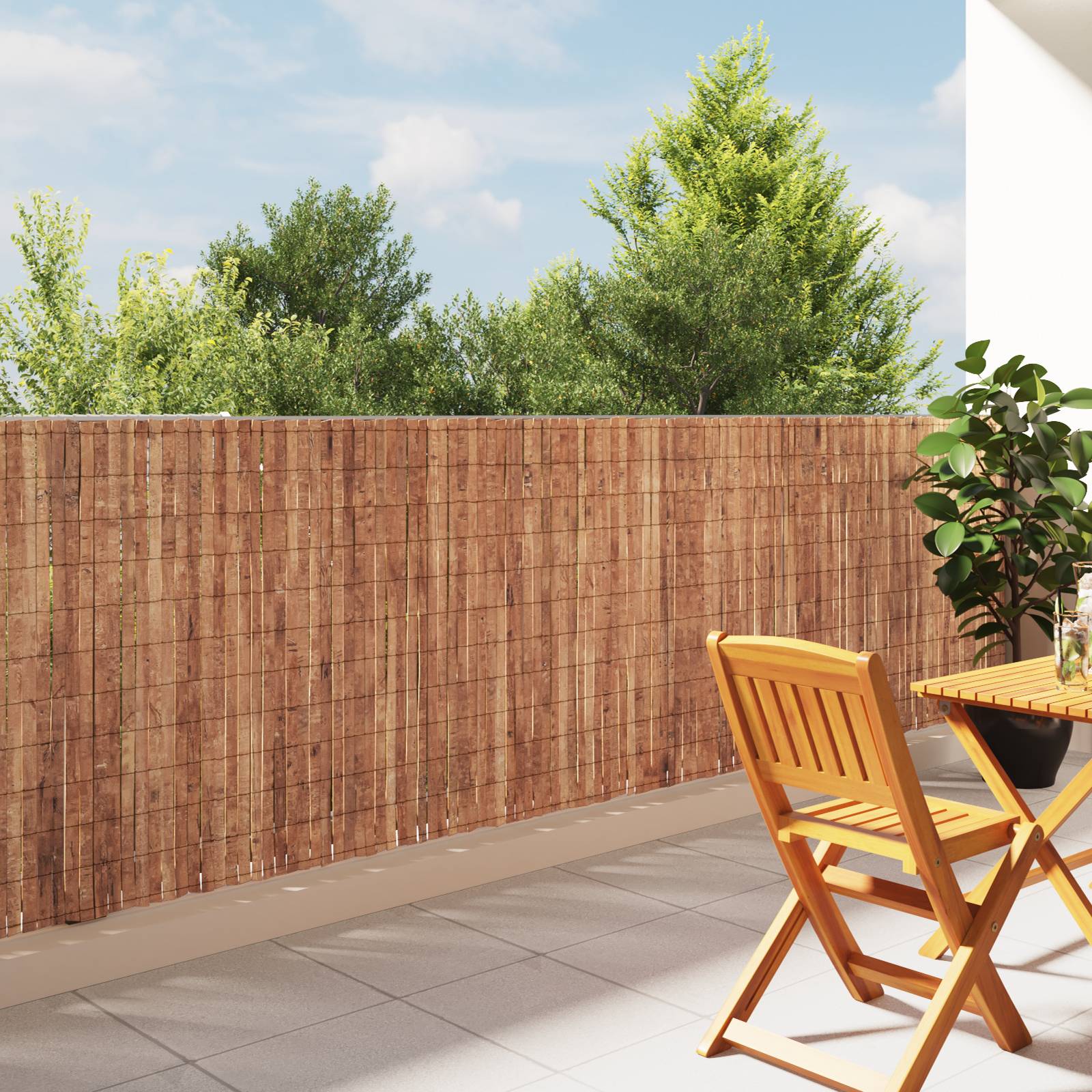 vidaXL Rindenzaun 400x125 cm