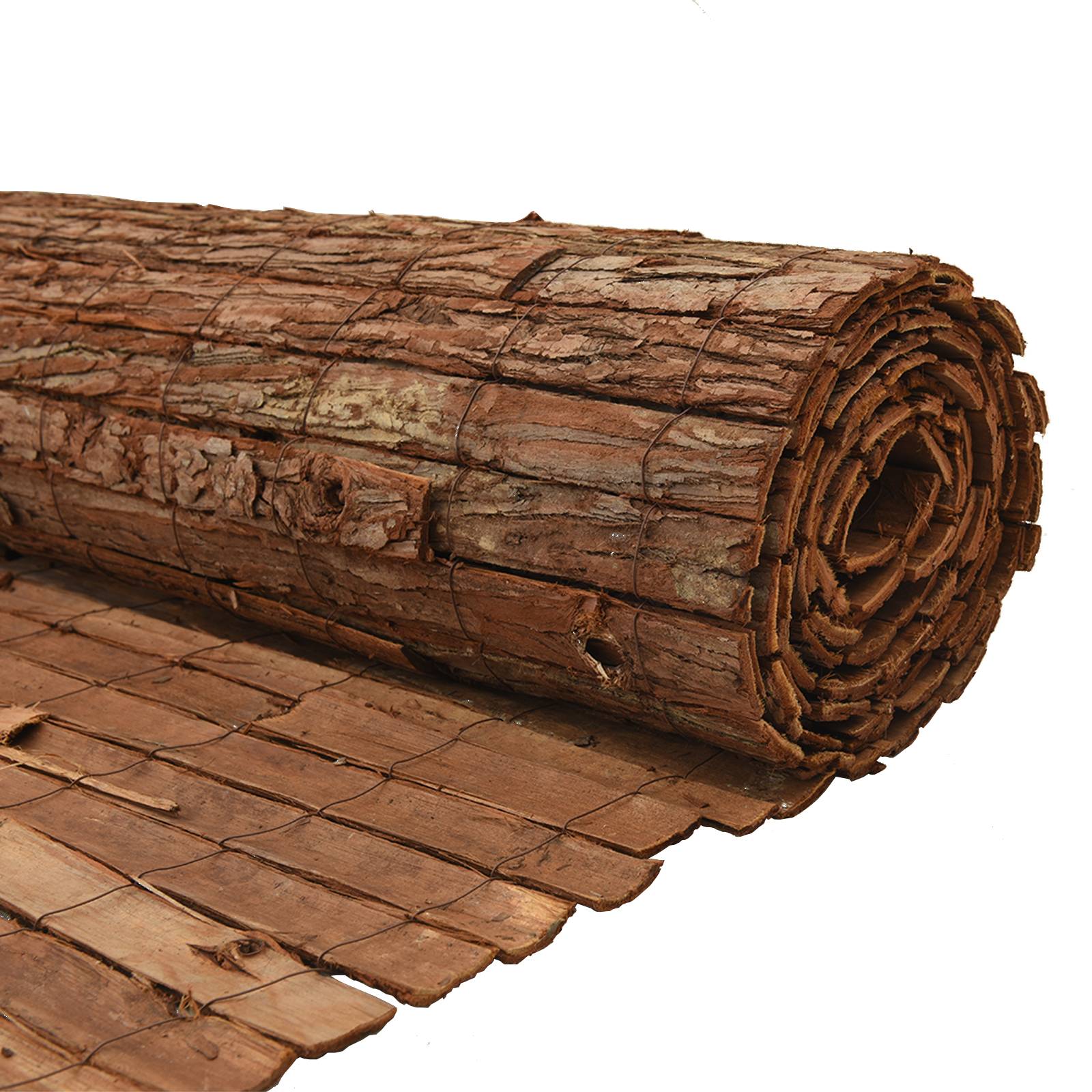 vidaXL Rindenzaun 400x125 cm