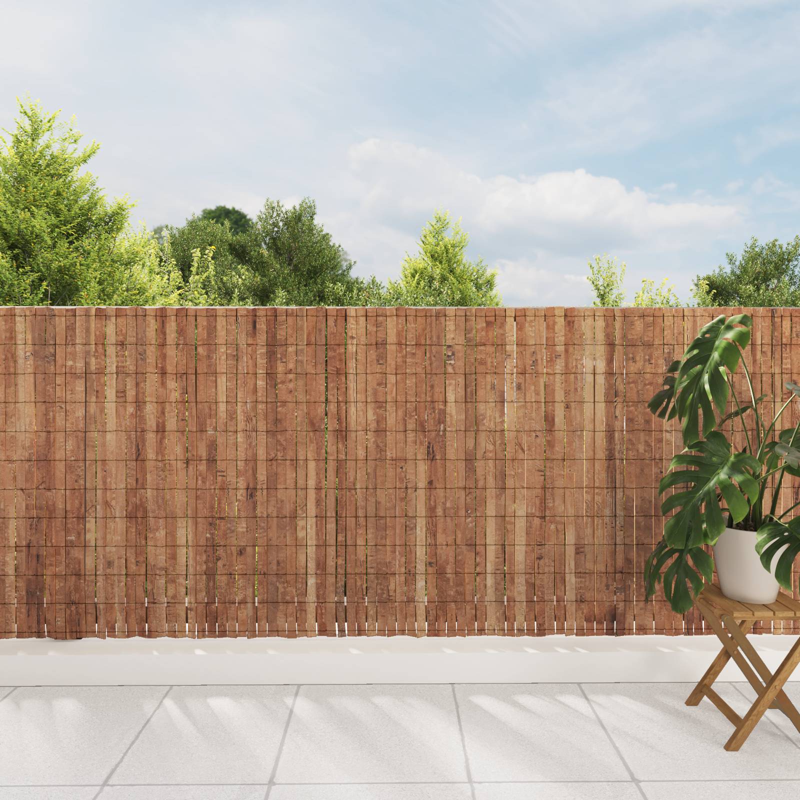 vidaXL Rindenzaun 400x125 cm