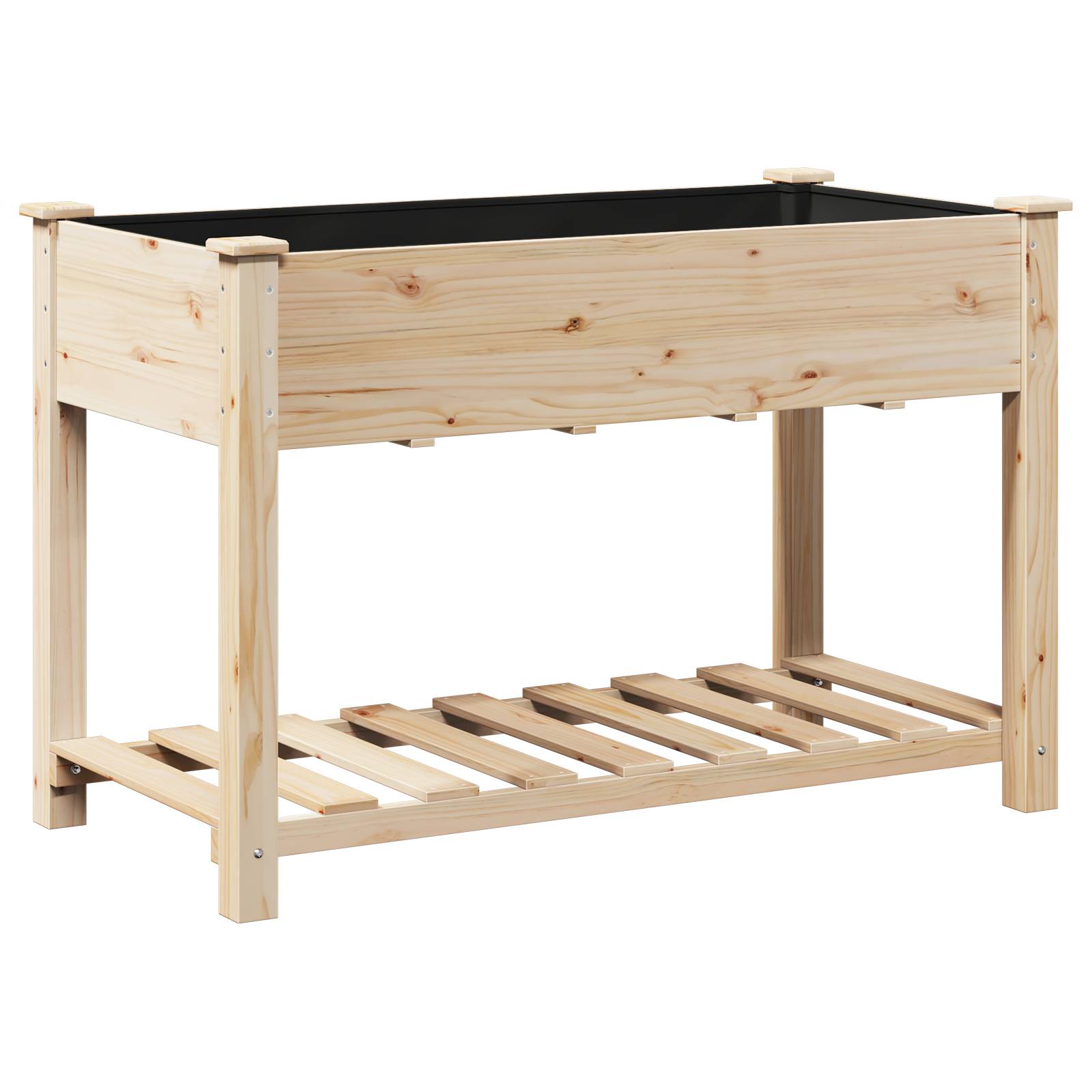vidaXL Pflanzkasten mit Ablage 115x59x76 cm Massivholz Tanne